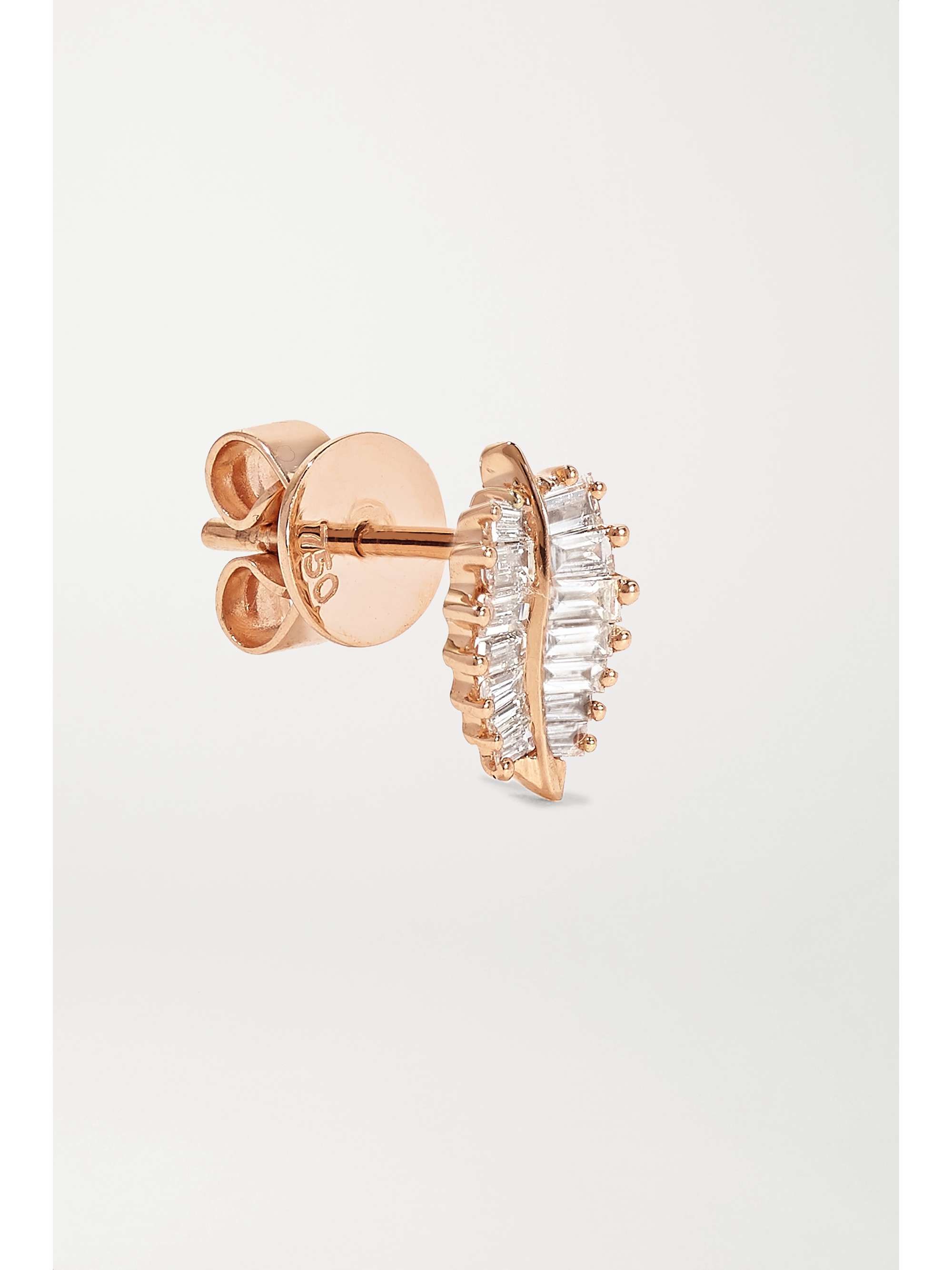 ANITA KO Palm Leaf small 18-karat rose gold diamond earrings