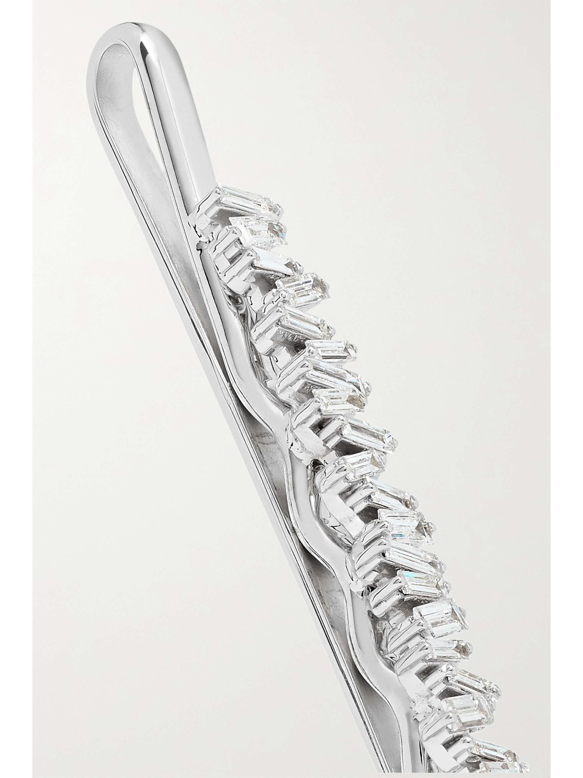 SUZANNE KALAN 18-karat white gold diamond hair slide