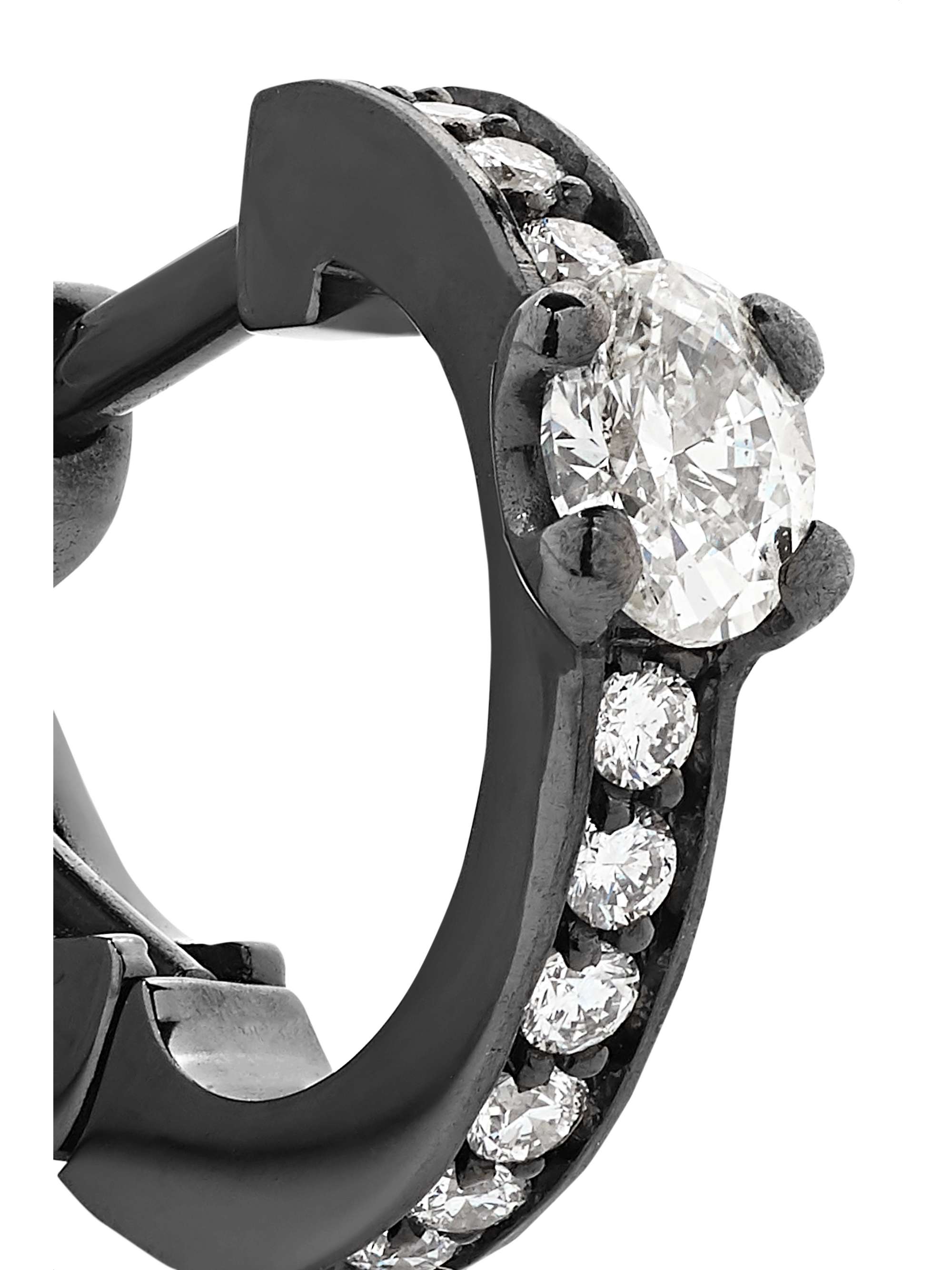 REPOSSI Harvest 18-karat black gold-washed diamond earring