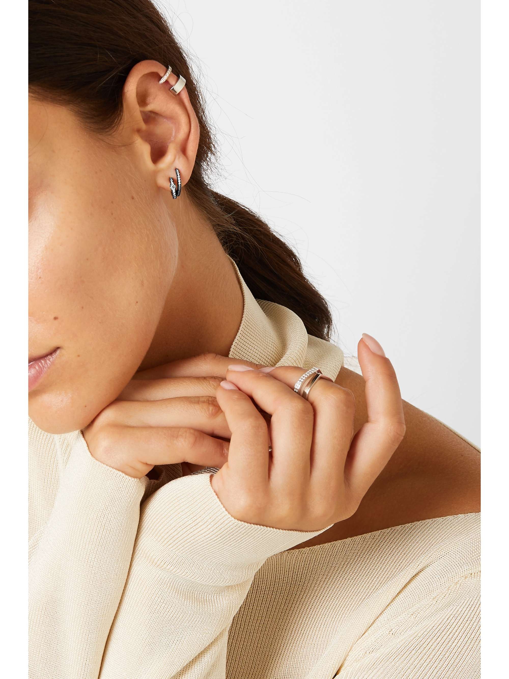 REPOSSI Harvest 18-karat black gold-washed diamond earring