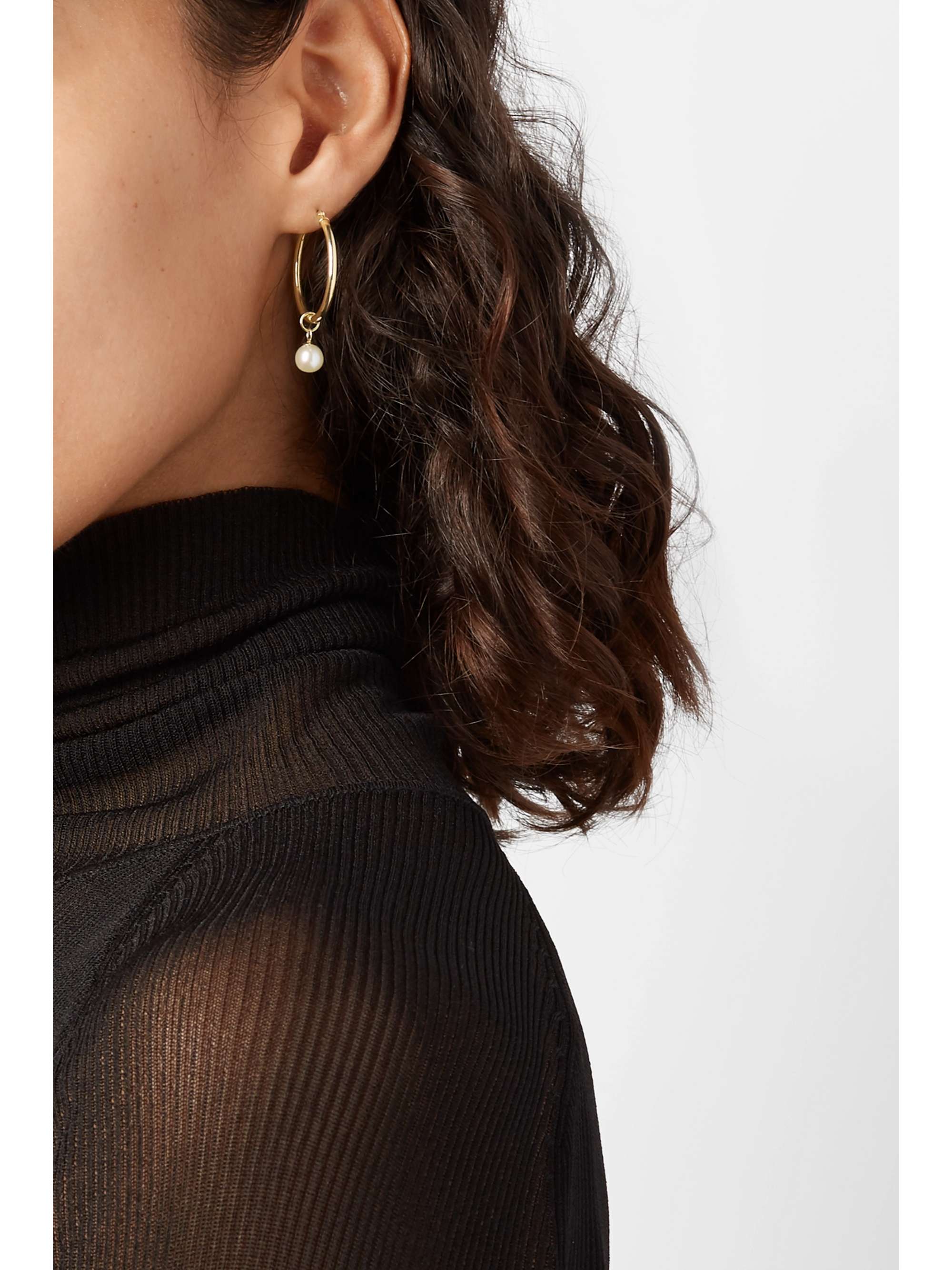 MATEO 14-karat gold pearl hoop earrings