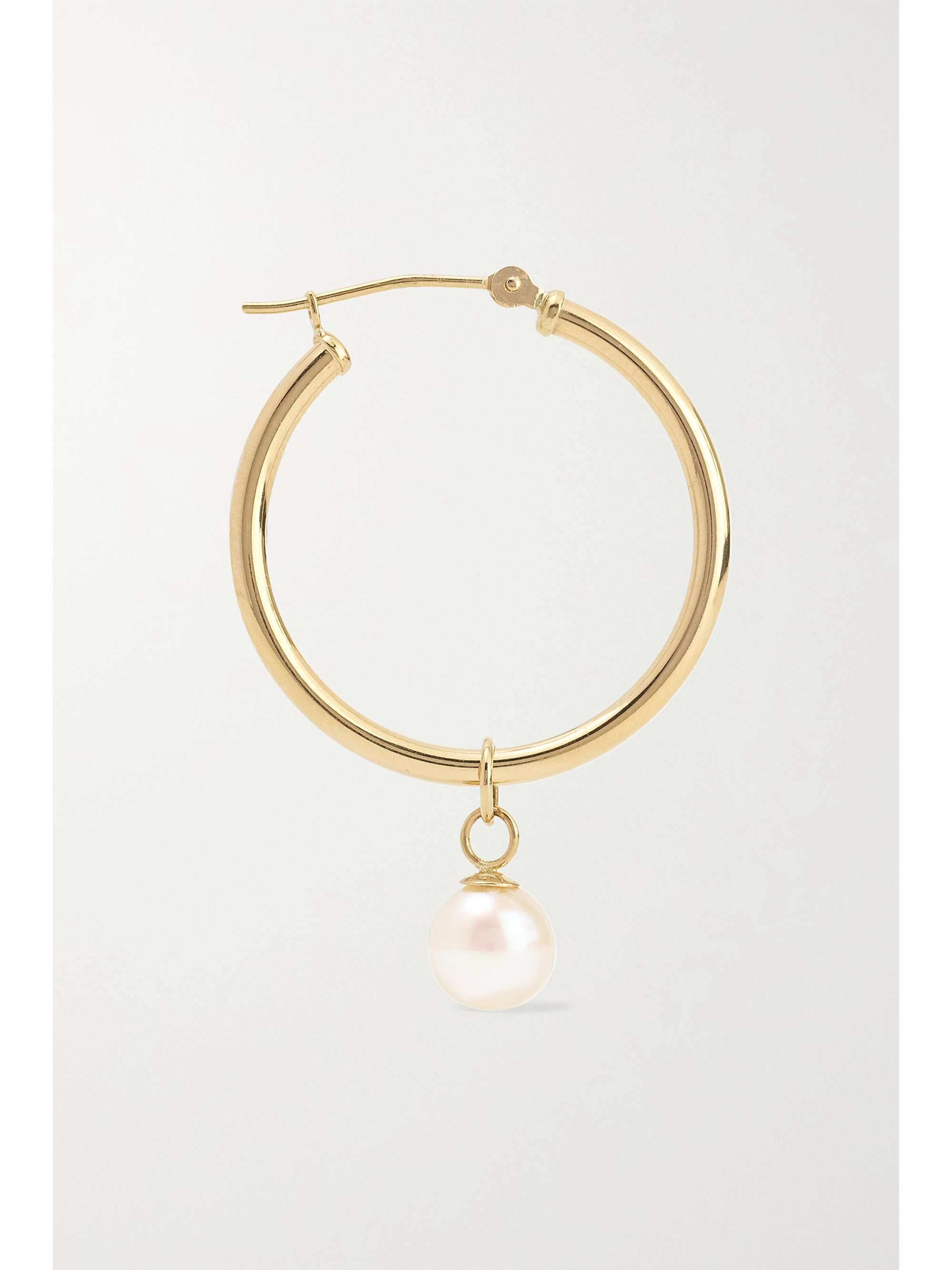 Gold Karat Gold Pearl Hoop Earrings Mateo Net A Porter