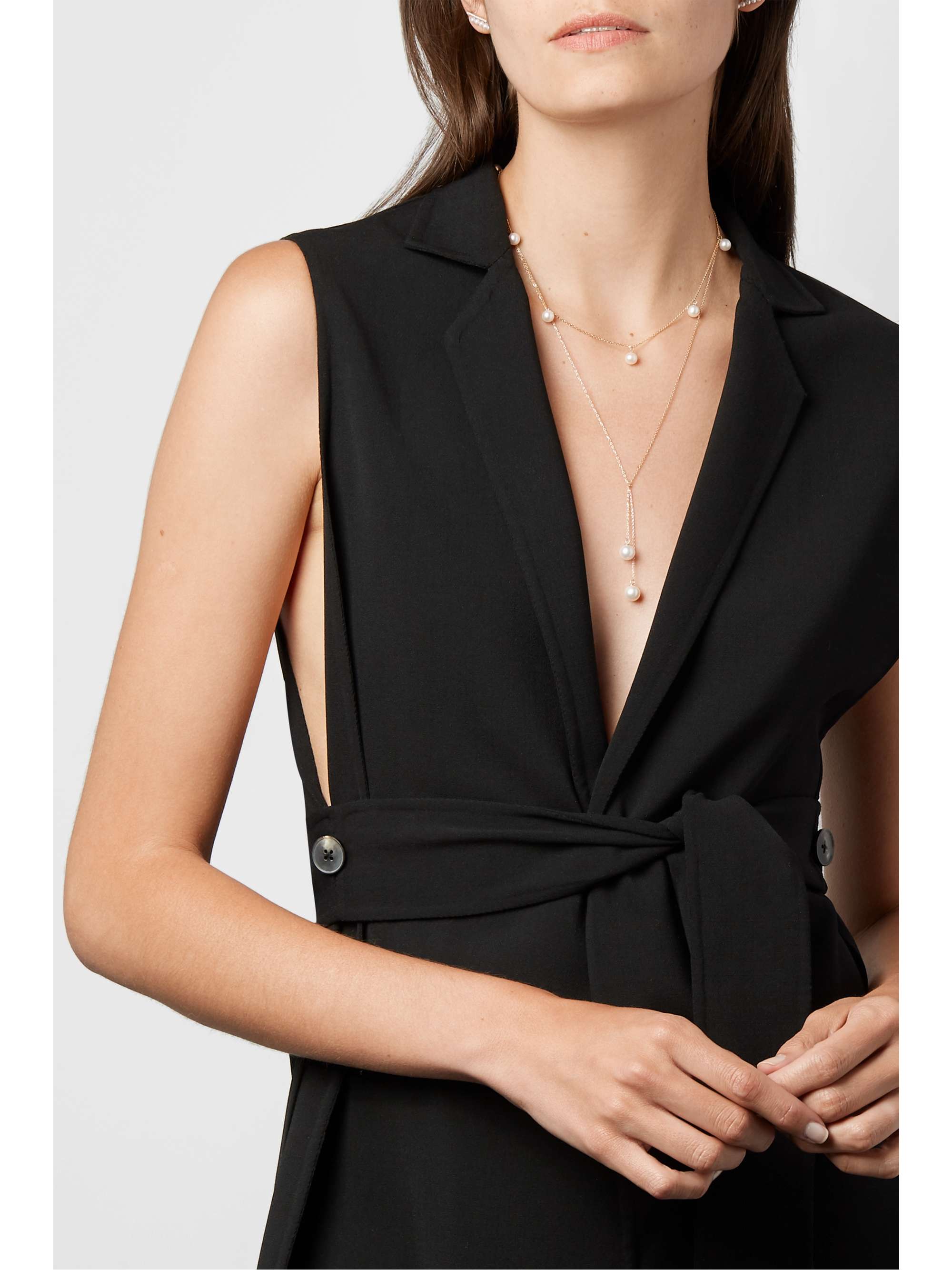 MATEO 14-karat gold pearl wrap necklace