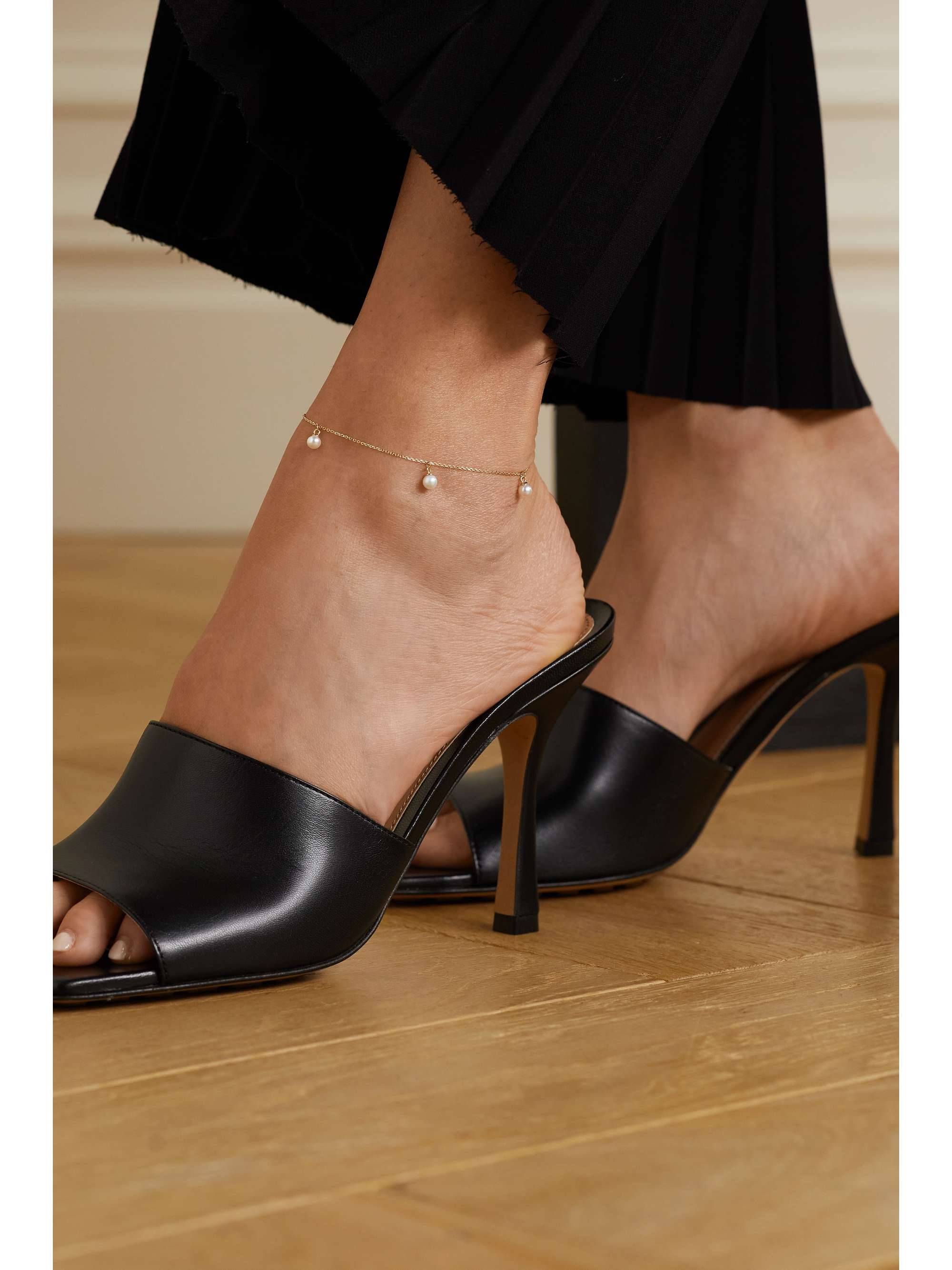 MATEO 14-karat gold pearl anklet