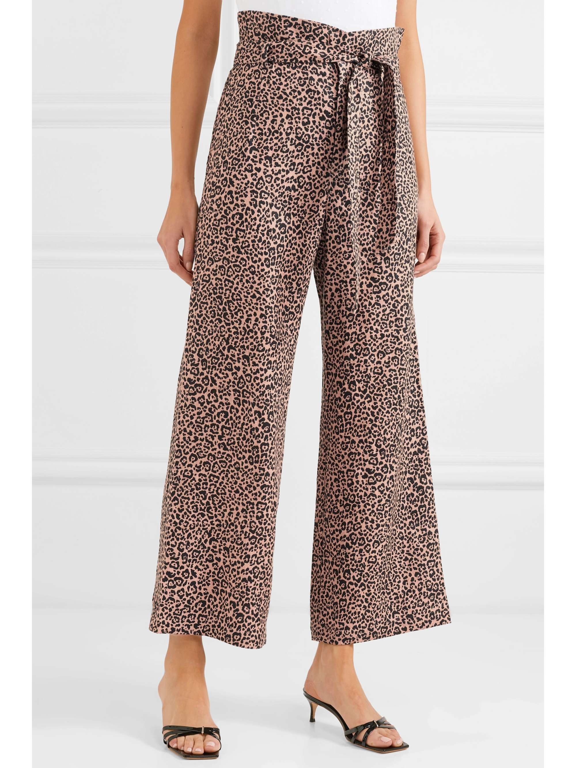 Leopard print a line pants Clearance