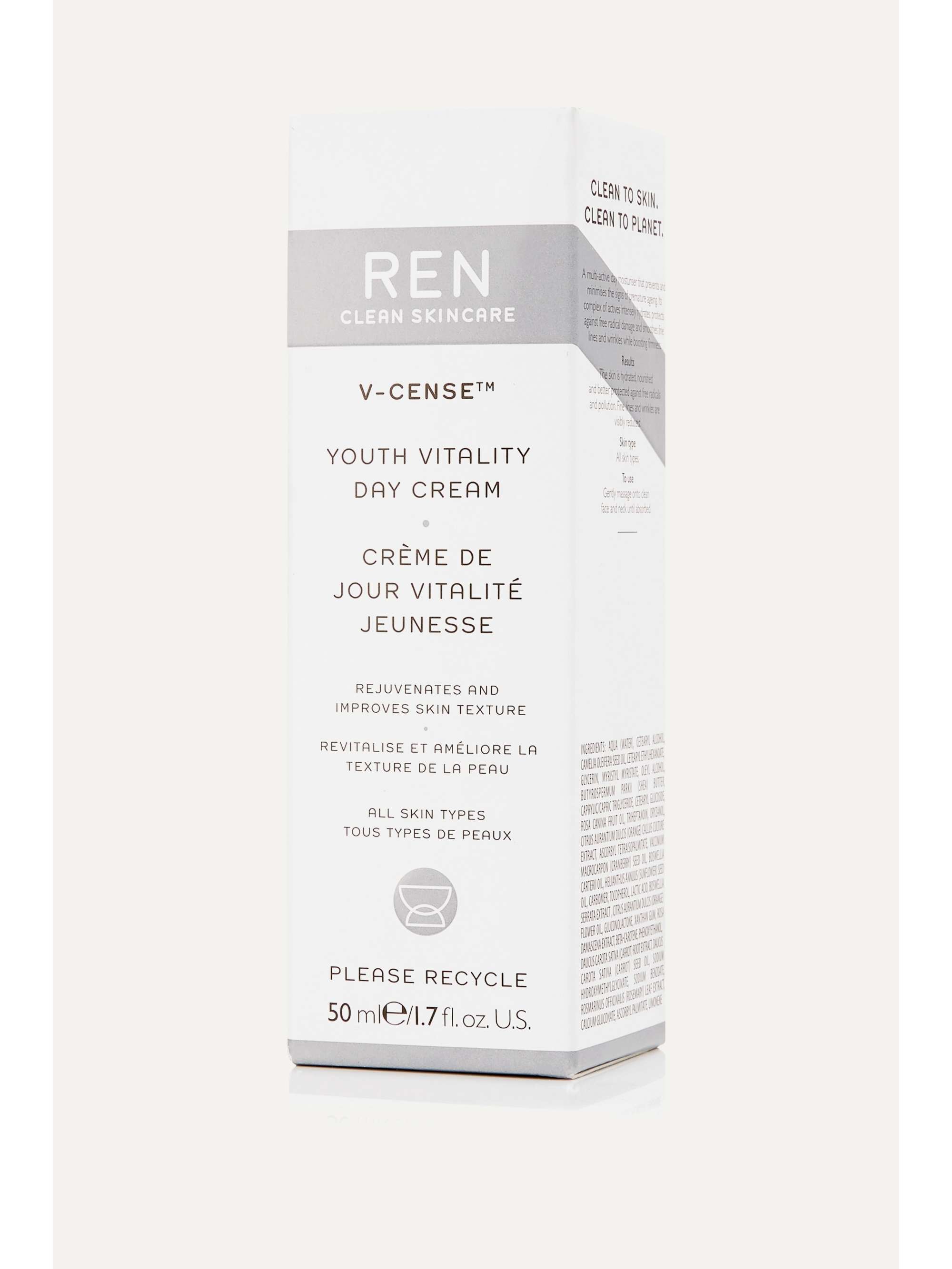 REN CLEAN SKINCARE + NET SUSTAIN V-Cense™ Youth Vitality Day Cream, 50ml