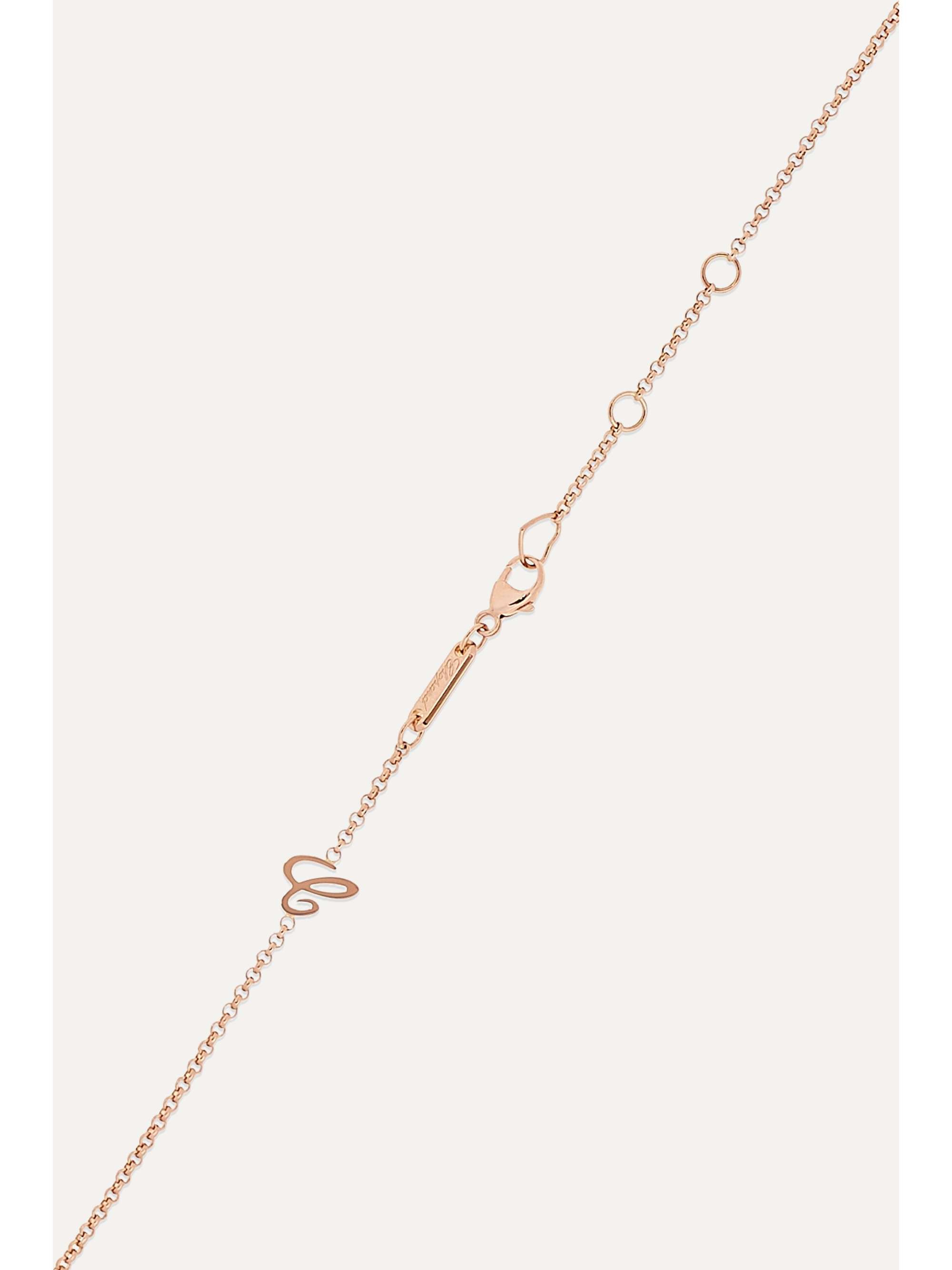 CHOPARD Happy Hearts 18-karat rose gold, onyx and diamond necklace