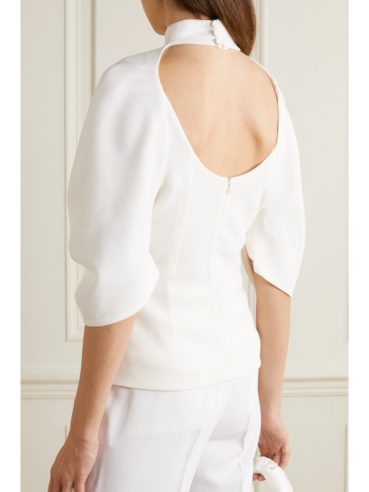 EMILIA WICKSTEAD SANTANA WOOL-CREPE TOP