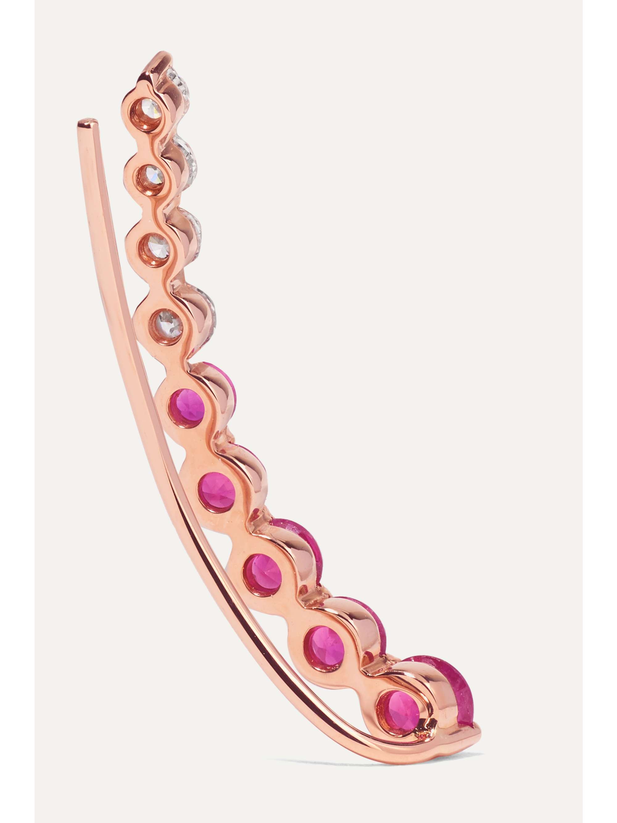 ANITA KO 18-karat rose gold, diamond and ruby earring