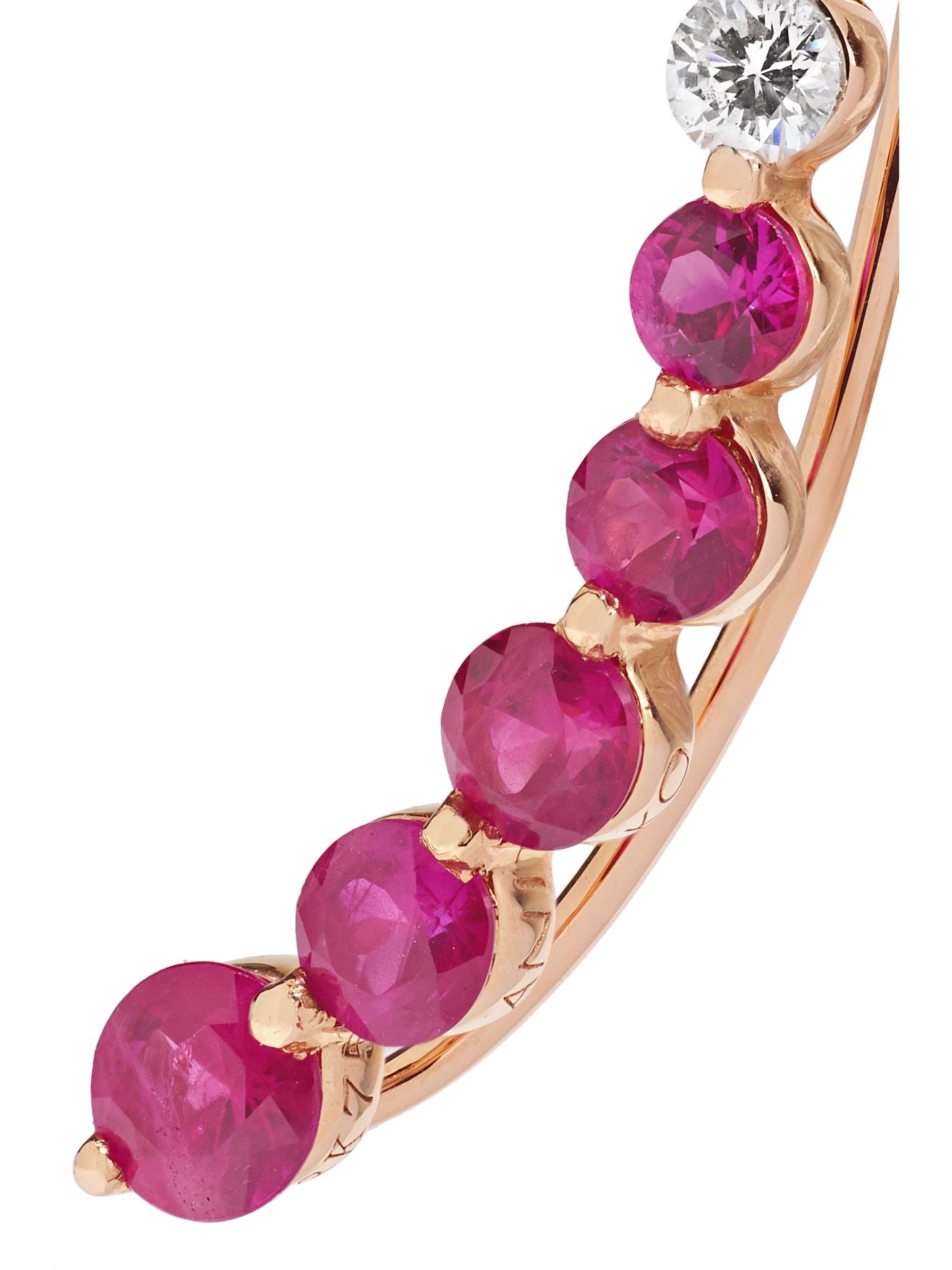 ANITA KO 18-karat rose gold, diamond and ruby earring