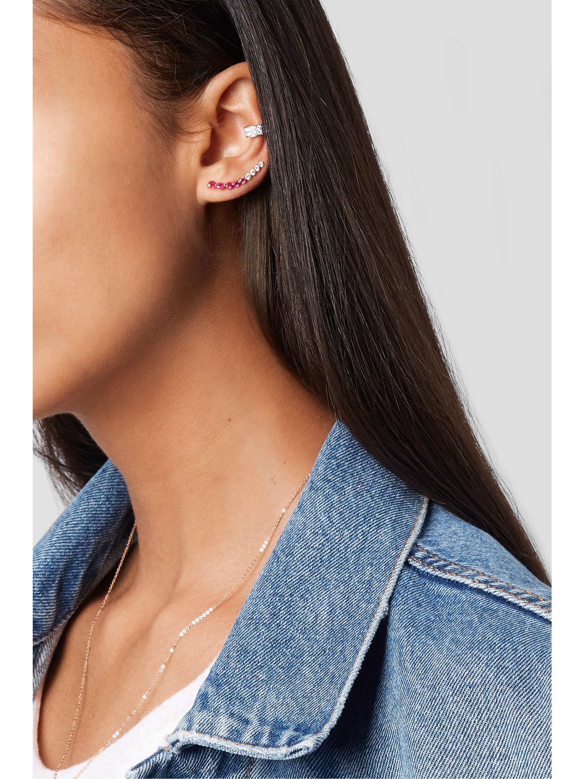 ANITA KO 18-karat rose gold, diamond and ruby earring