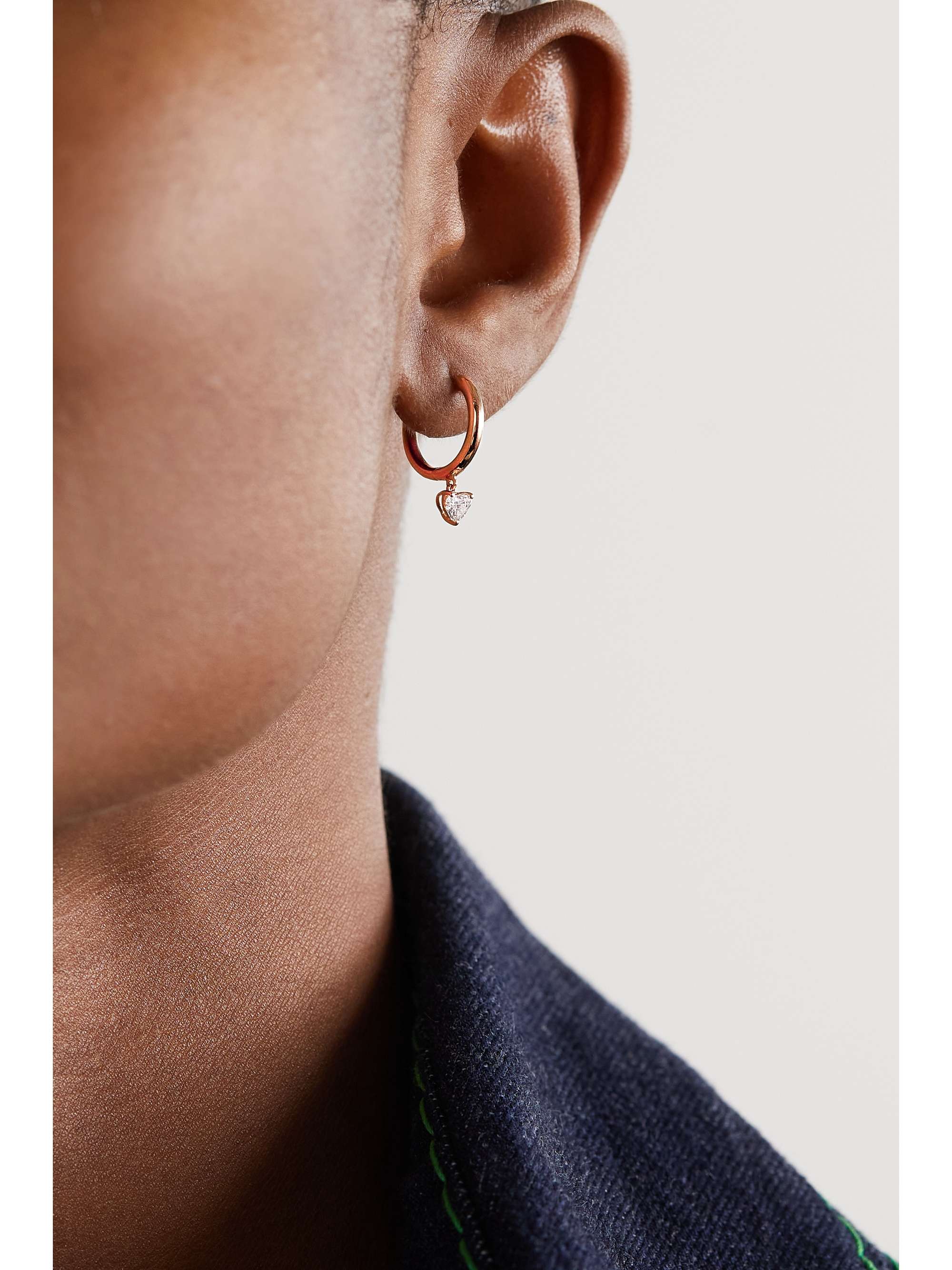 ANITA KO Huggies 18-karat rose gold diamond earring
