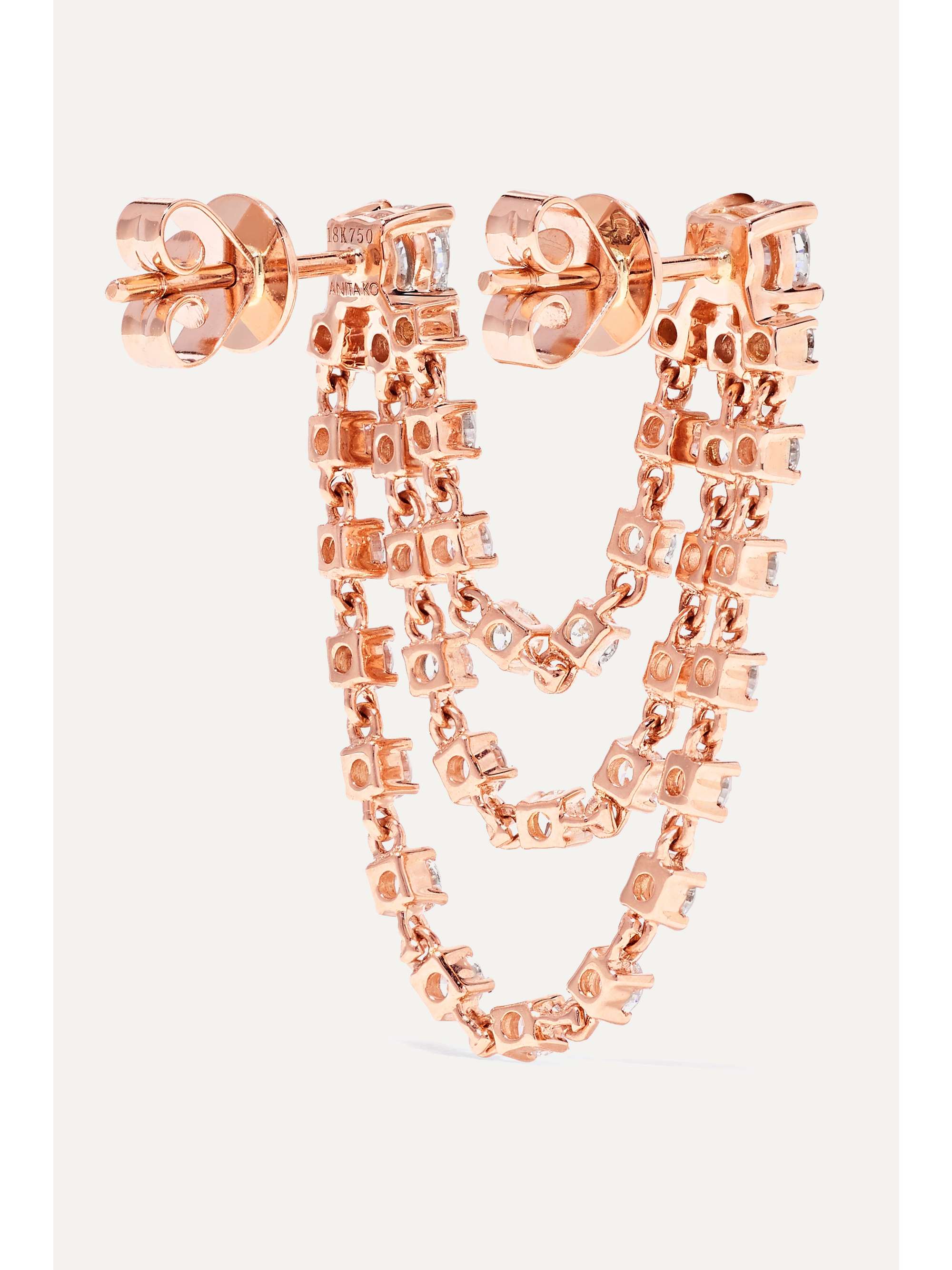 ANITA KO Bianca 18-karat rose gold diamond earring