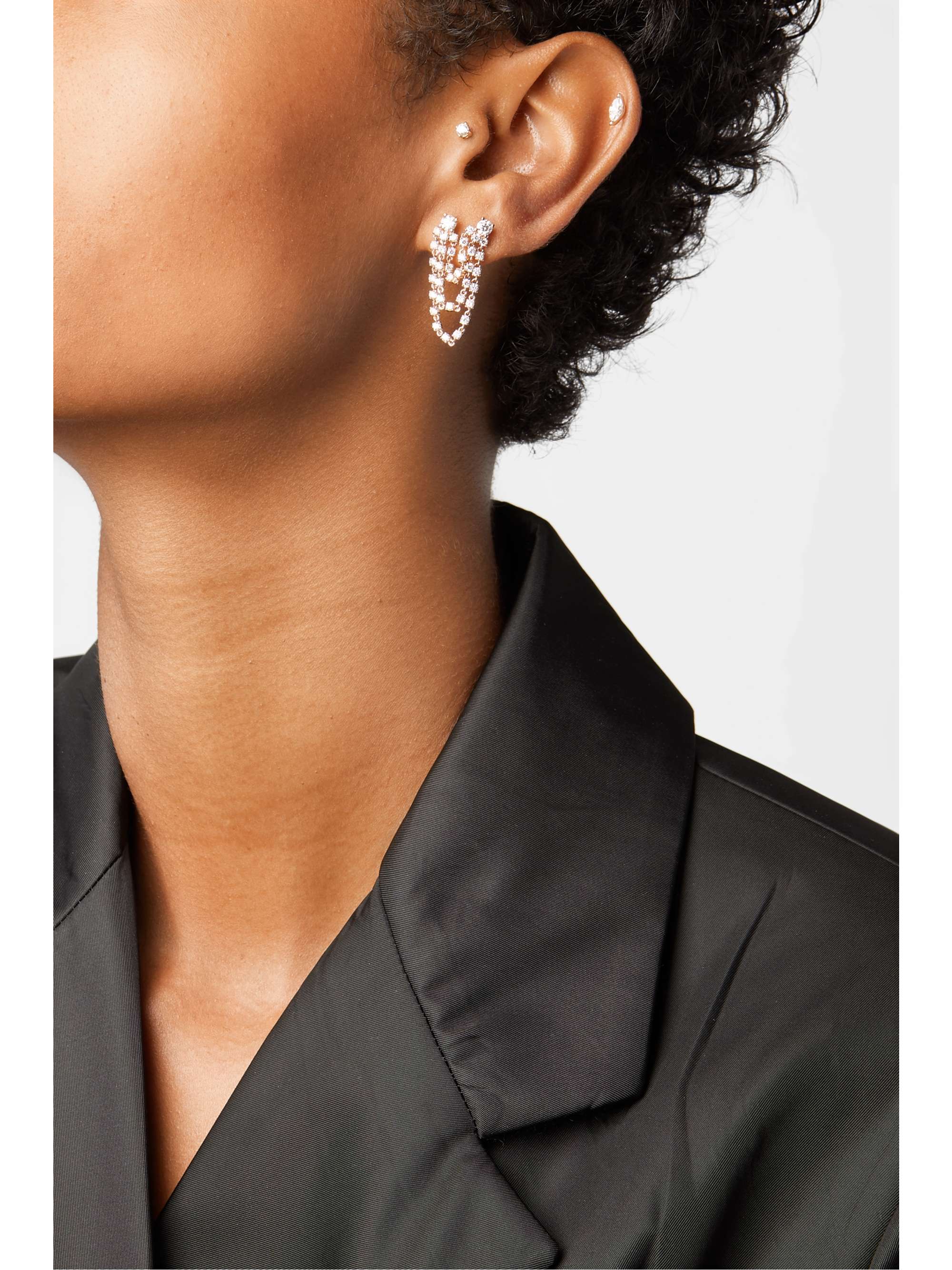 ANITA KO Bianca 18-karat rose gold diamond earring
