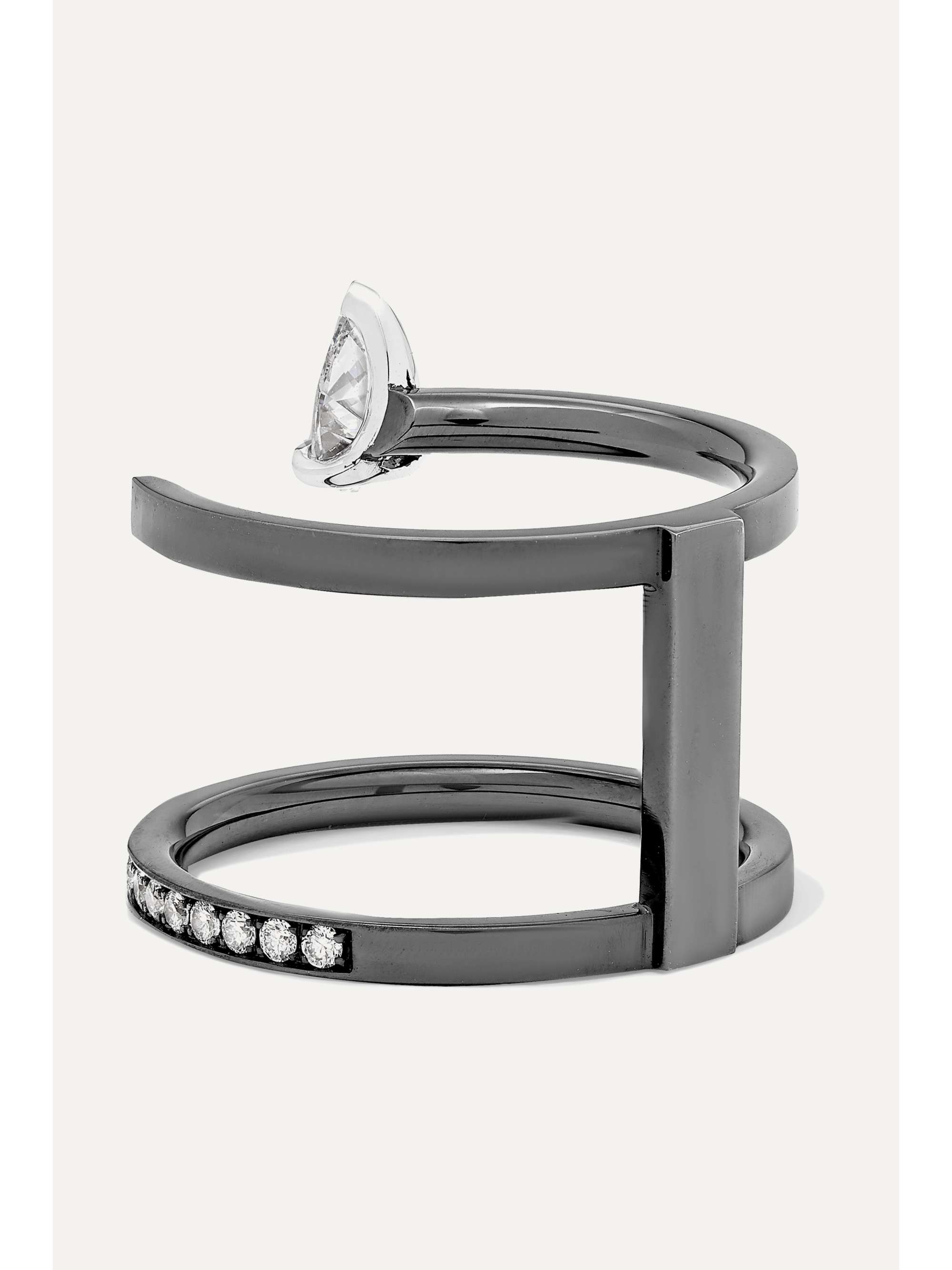 REPOSSI Serti Sur Vide 18-karat rose gold diamond ring