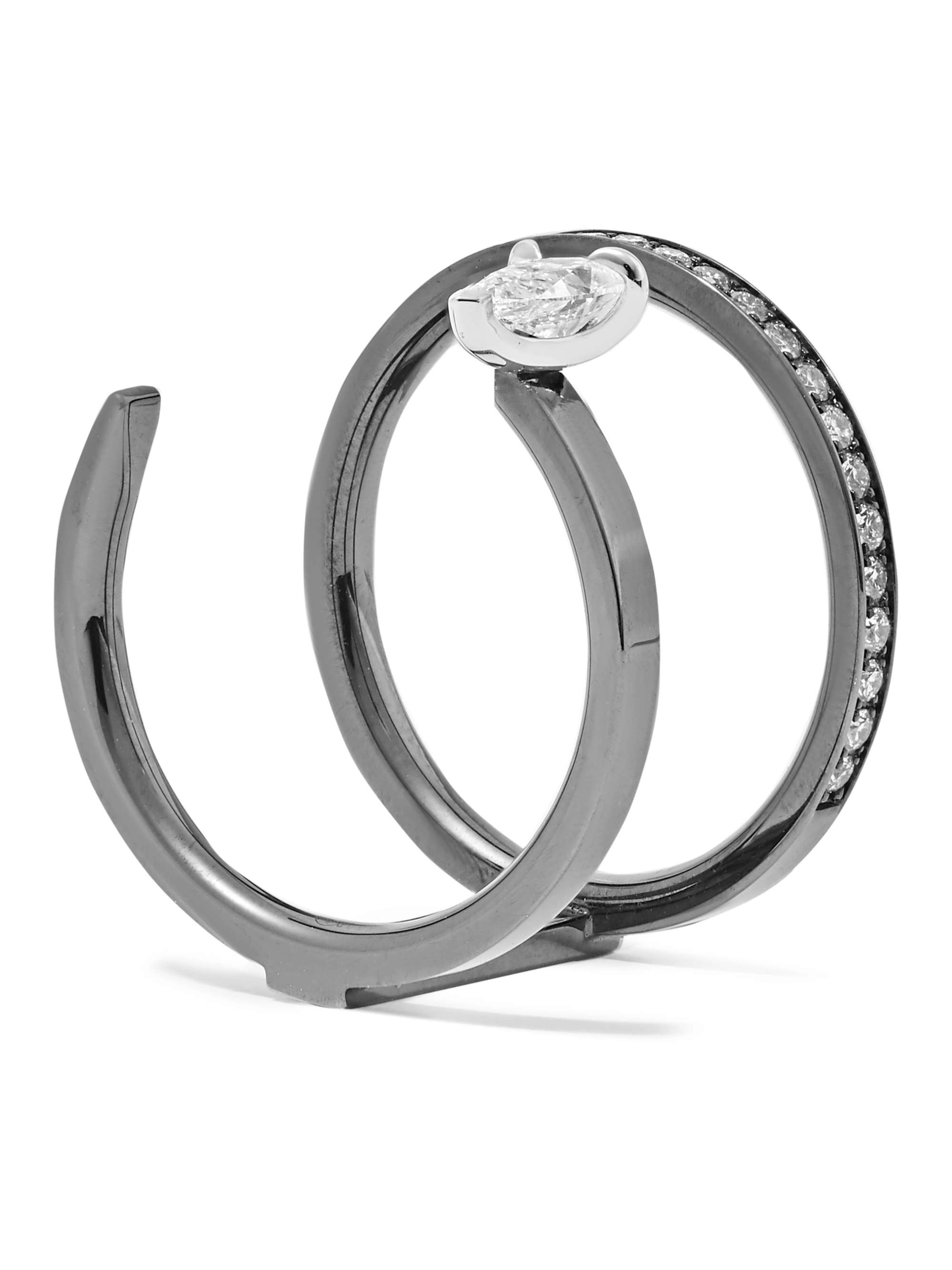 REPOSSI Serti Sur Vide 18-karat rose gold diamond ring