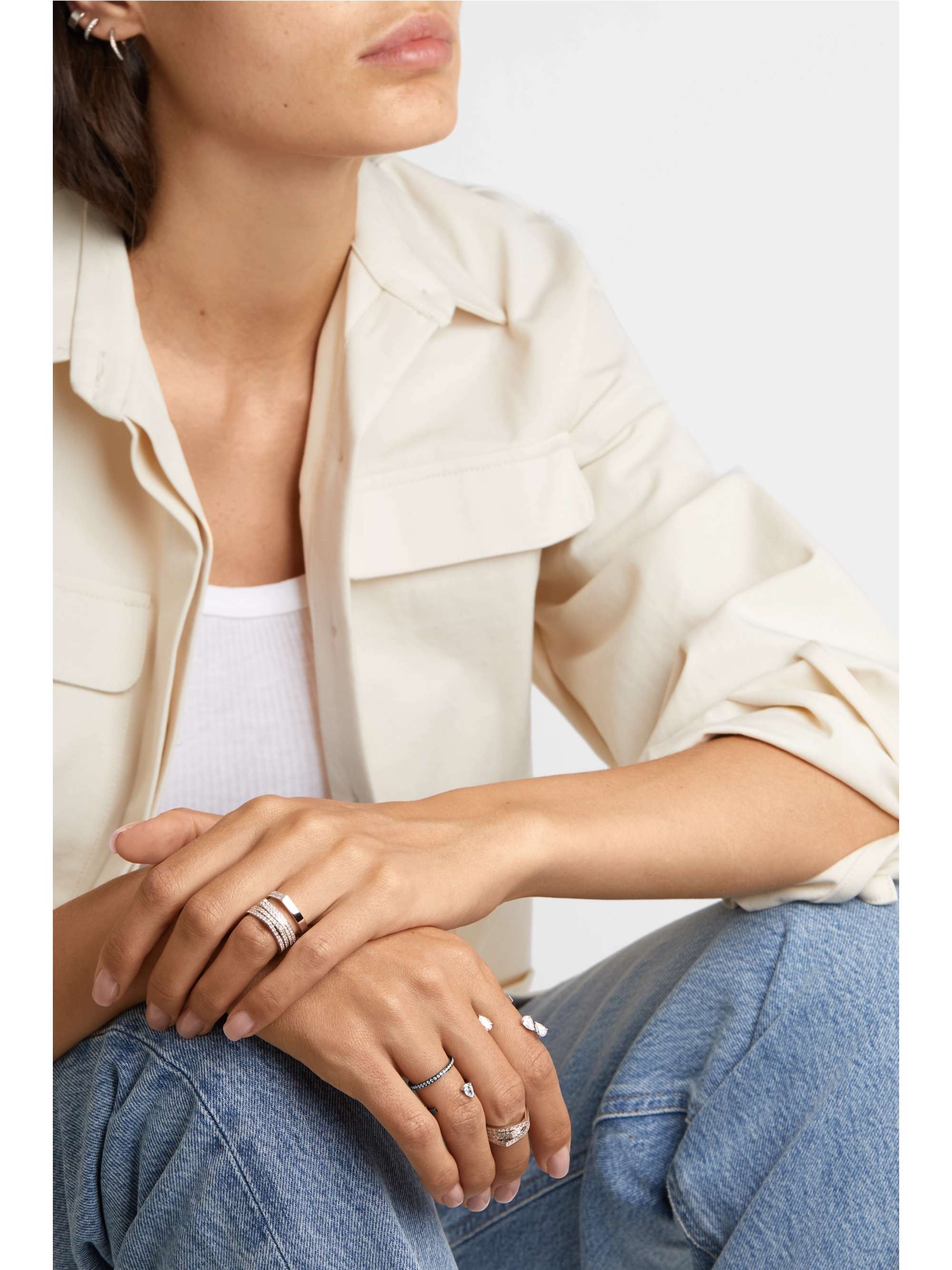 REPOSSI Serti Sur Vide 18-karat rose gold diamond ring