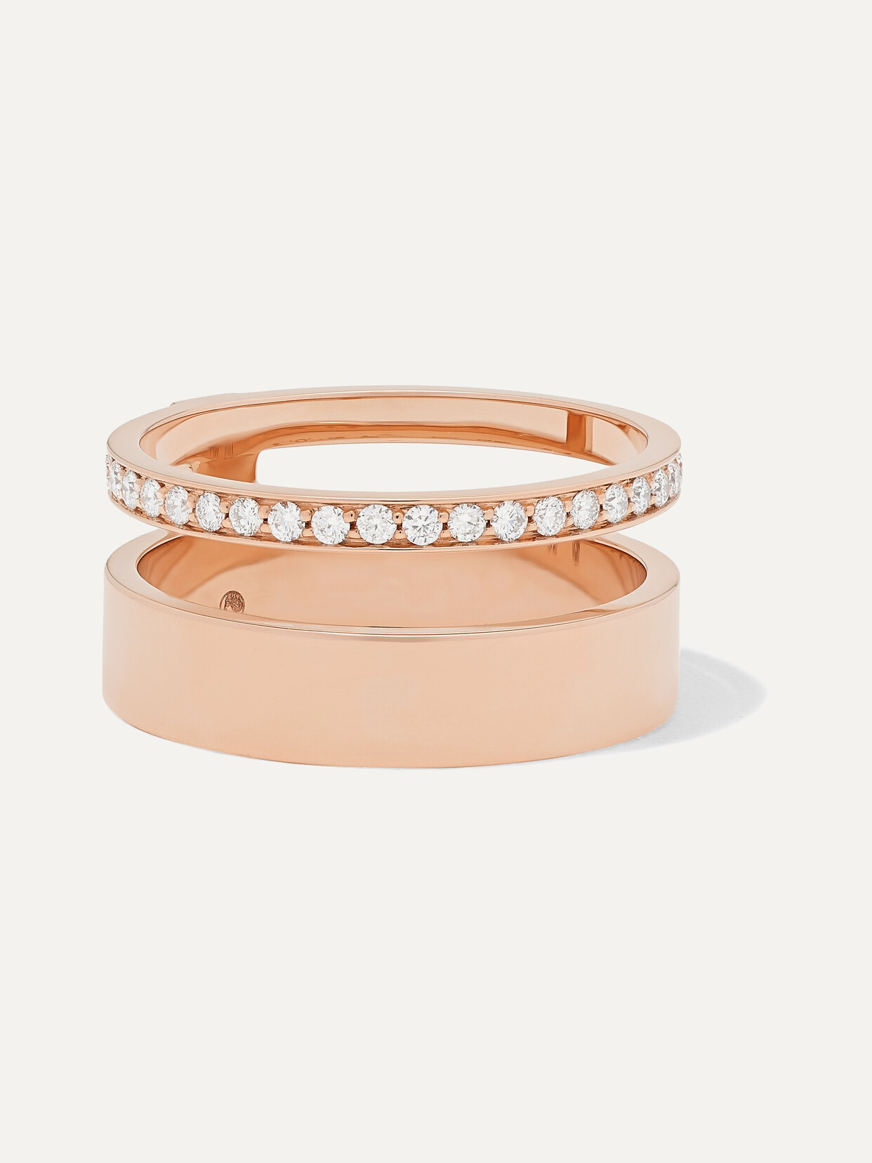 Repossi Berbere Module 18kt Rose Gold Ring With Diamonds In Rose Gold