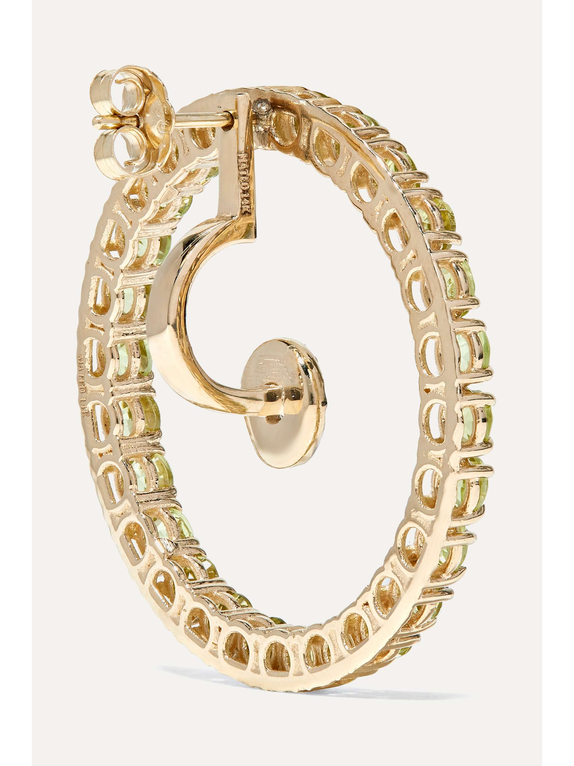 MATEO 14-karat gold, peridot and diamond earrings