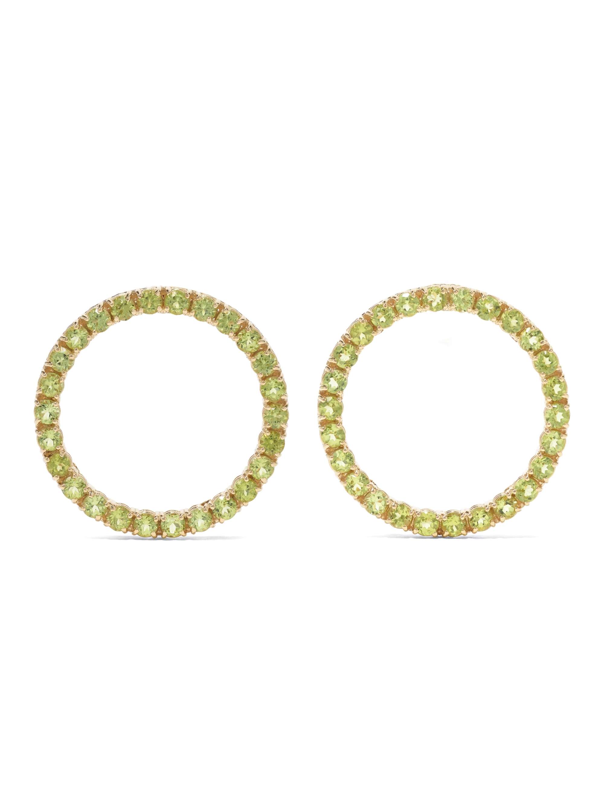 MATEO 14-karat gold, peridot and diamond earrings