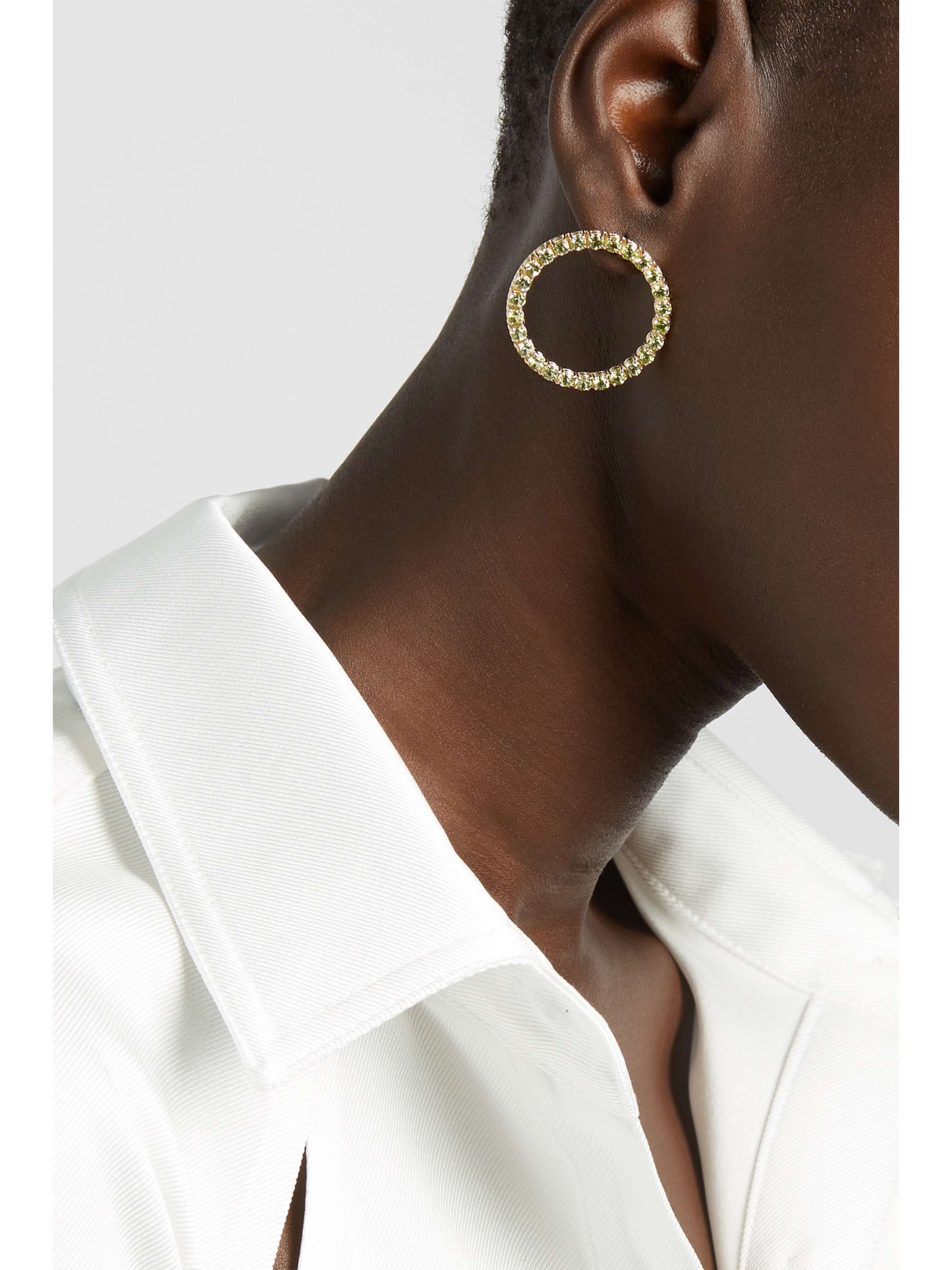 MATEO 14-karat gold, peridot and diamond earrings