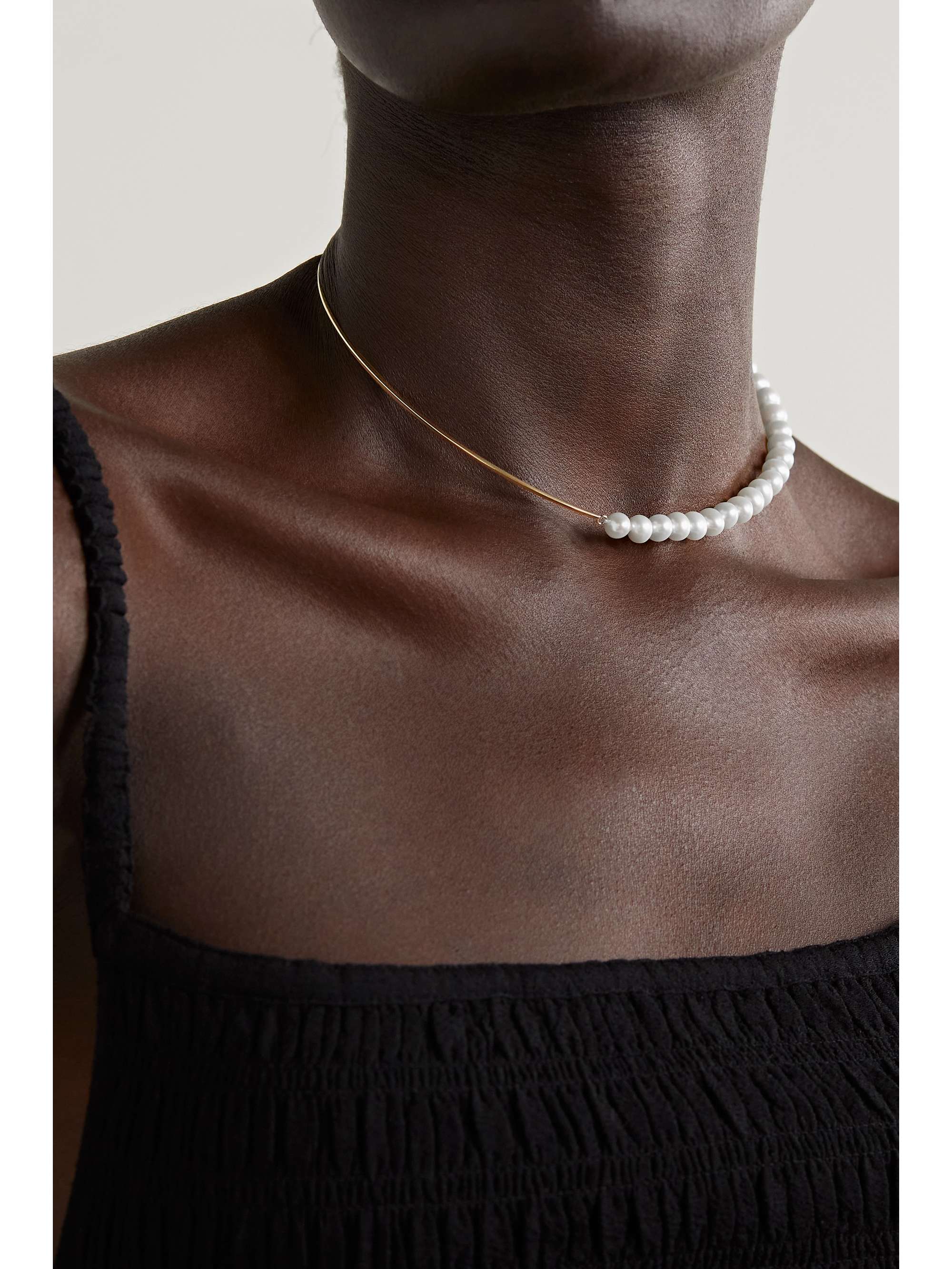 MATEO 14-karat gold pearl choker