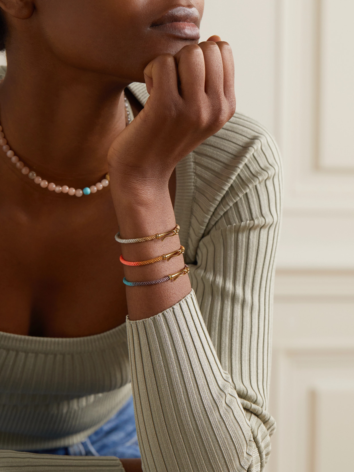 Ole Lynggaard Copenhagen Life 18-karat Gold And Rope Bracelet In Gold