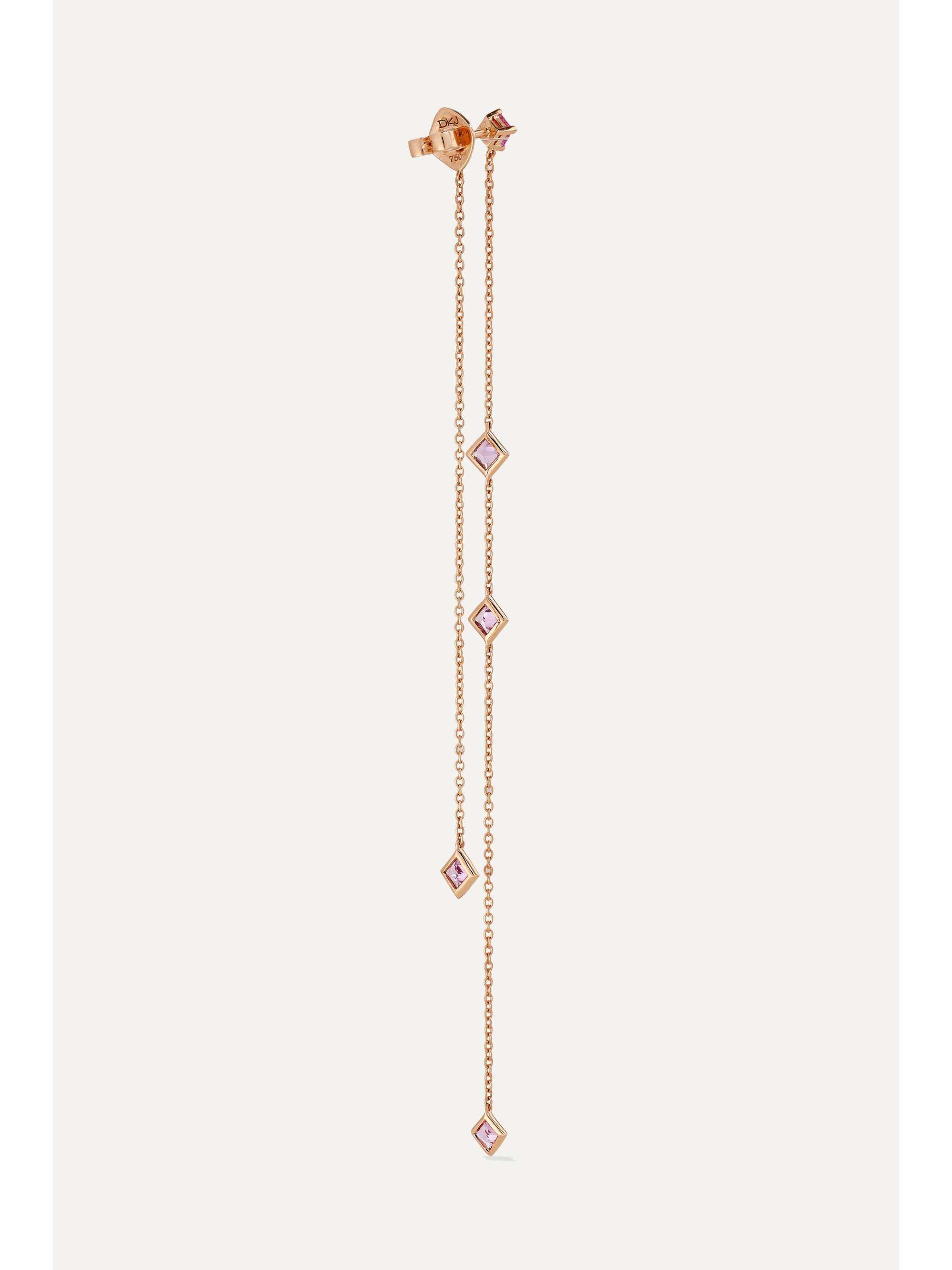 DIANE KORDAS 18-karat rose gold sapphire earrings