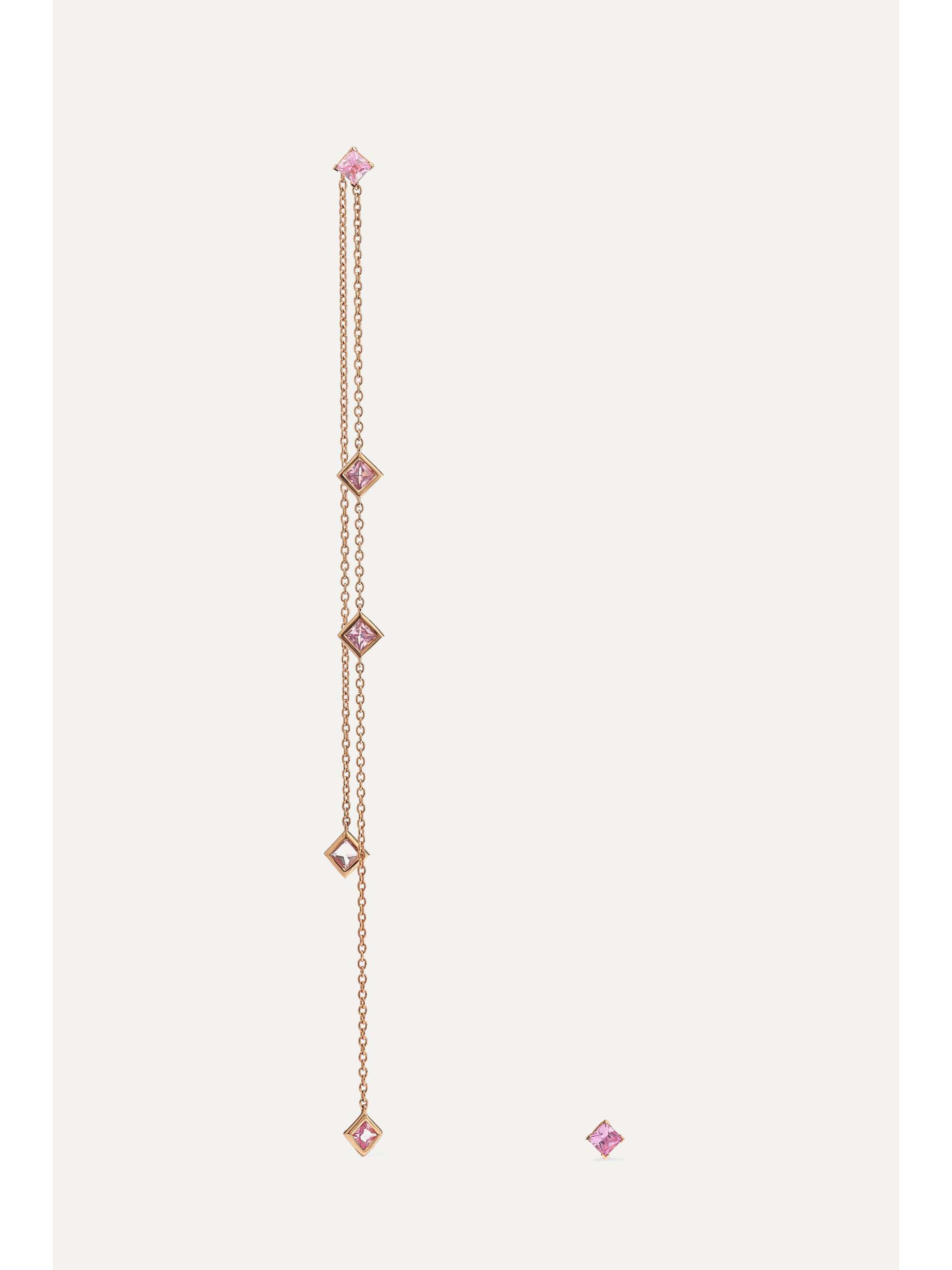 DIANE KORDAS 18-karat rose gold sapphire earrings