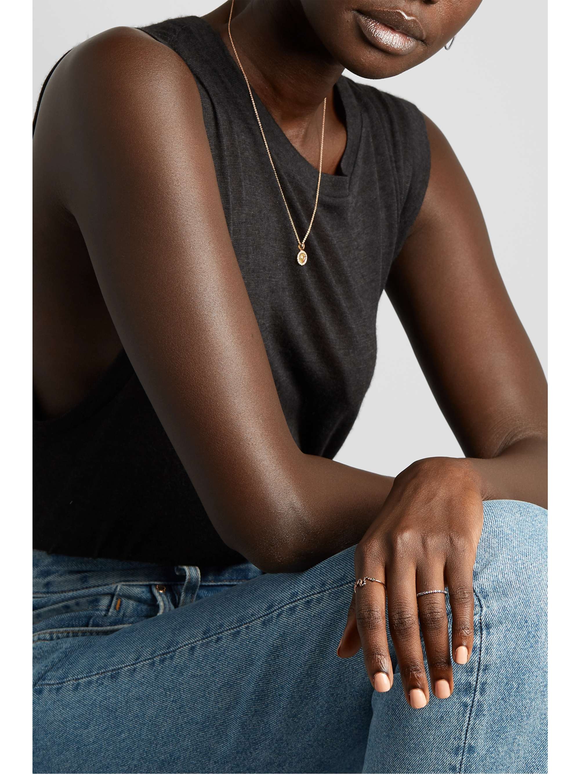 ILEANA MAKRI Thread 18-karat rose gold sapphire ring