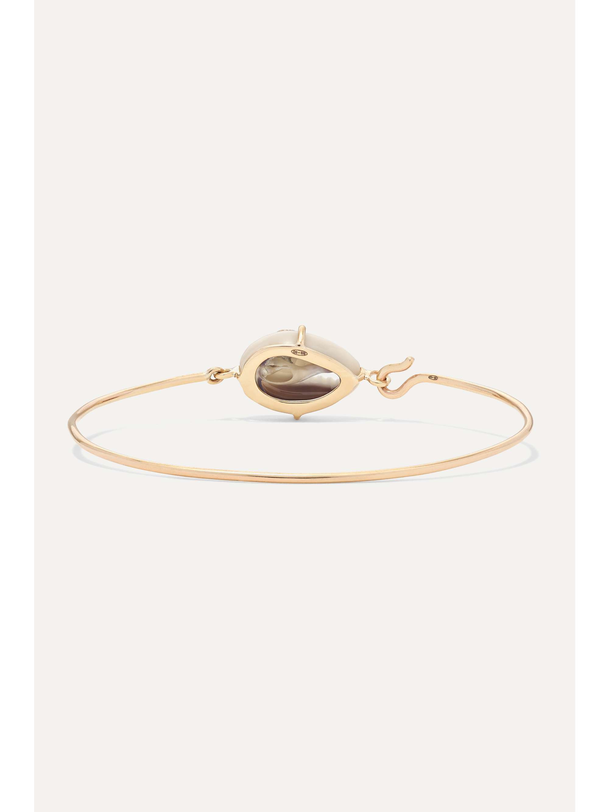 PASCALE MONVOISIN Cauri 9-karat gold, shell and diamond bracelet