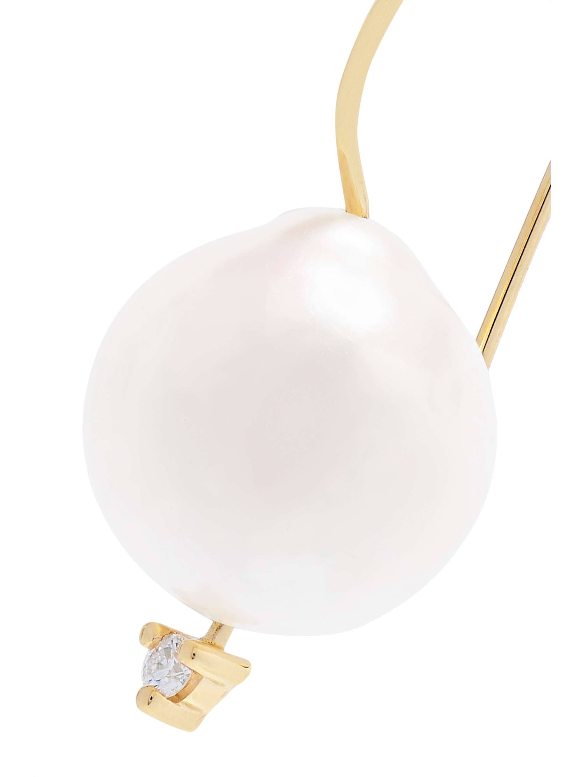 MIZUKI 14-karat gold, pearl and diamond earrings