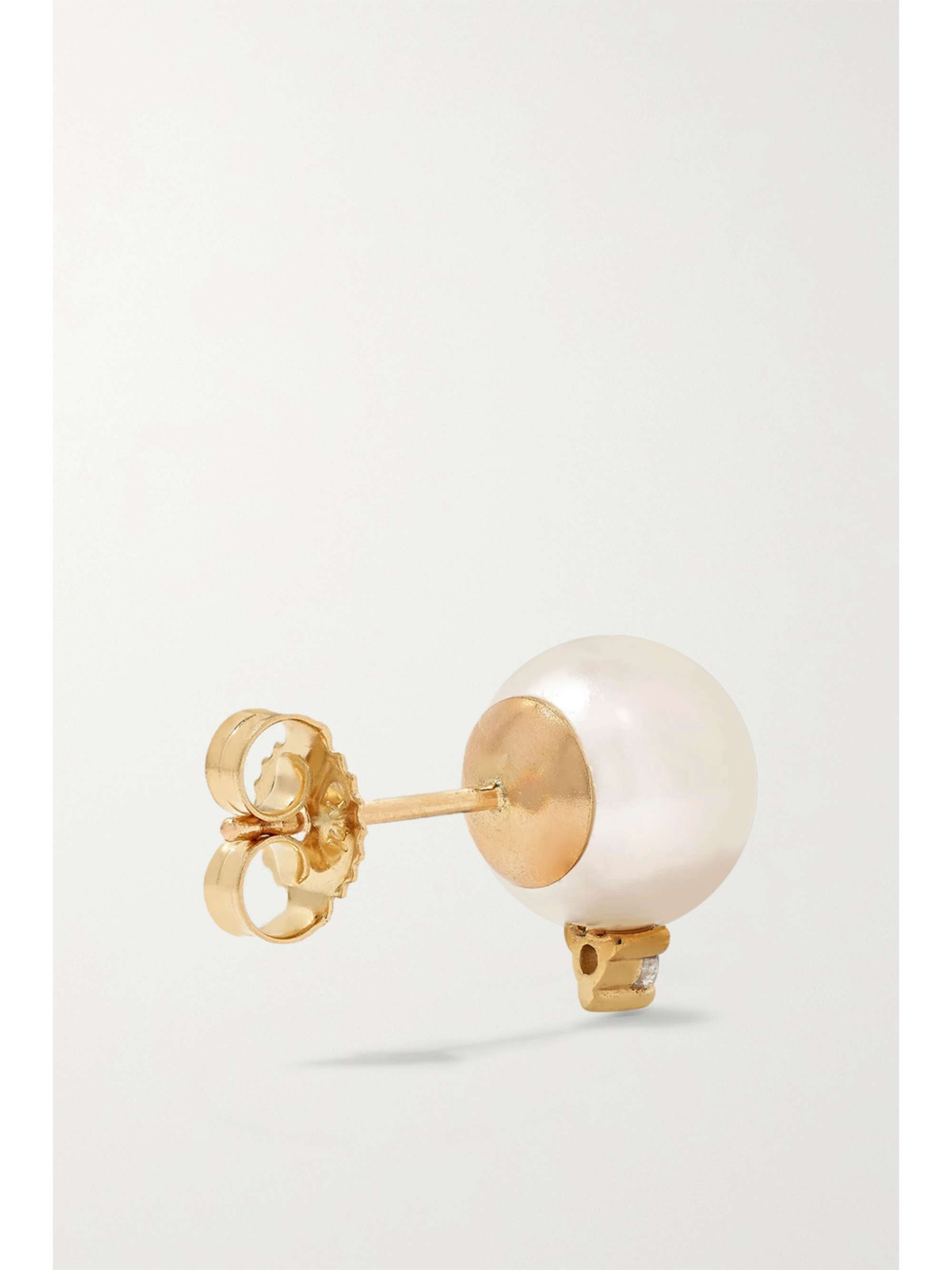 MIZUKI 14-karat gold, pearl and diamond earrings