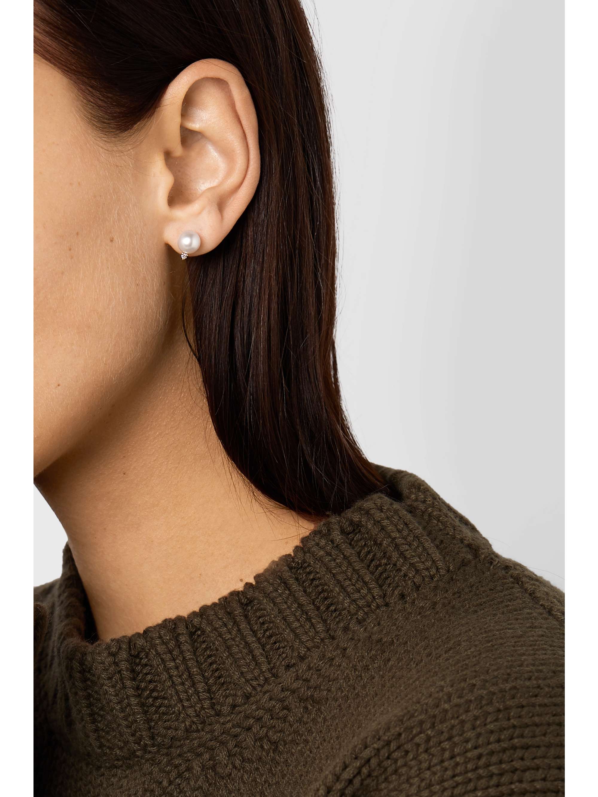 MIZUKI 14-karat gold, pearl and diamond earrings