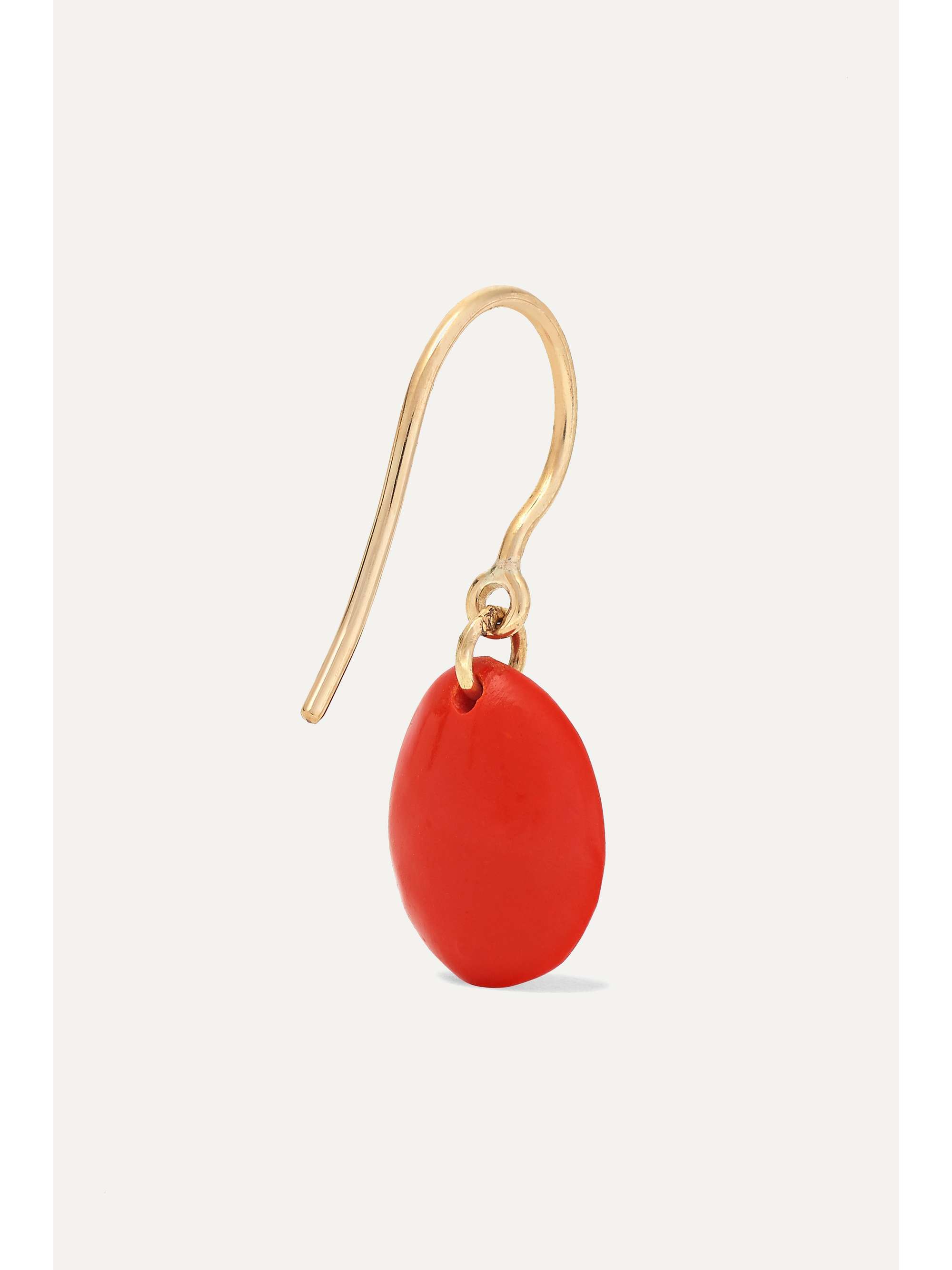 PASCALE MONVOISIN Cauri N°2 9-karat gold resin and turquoise earring