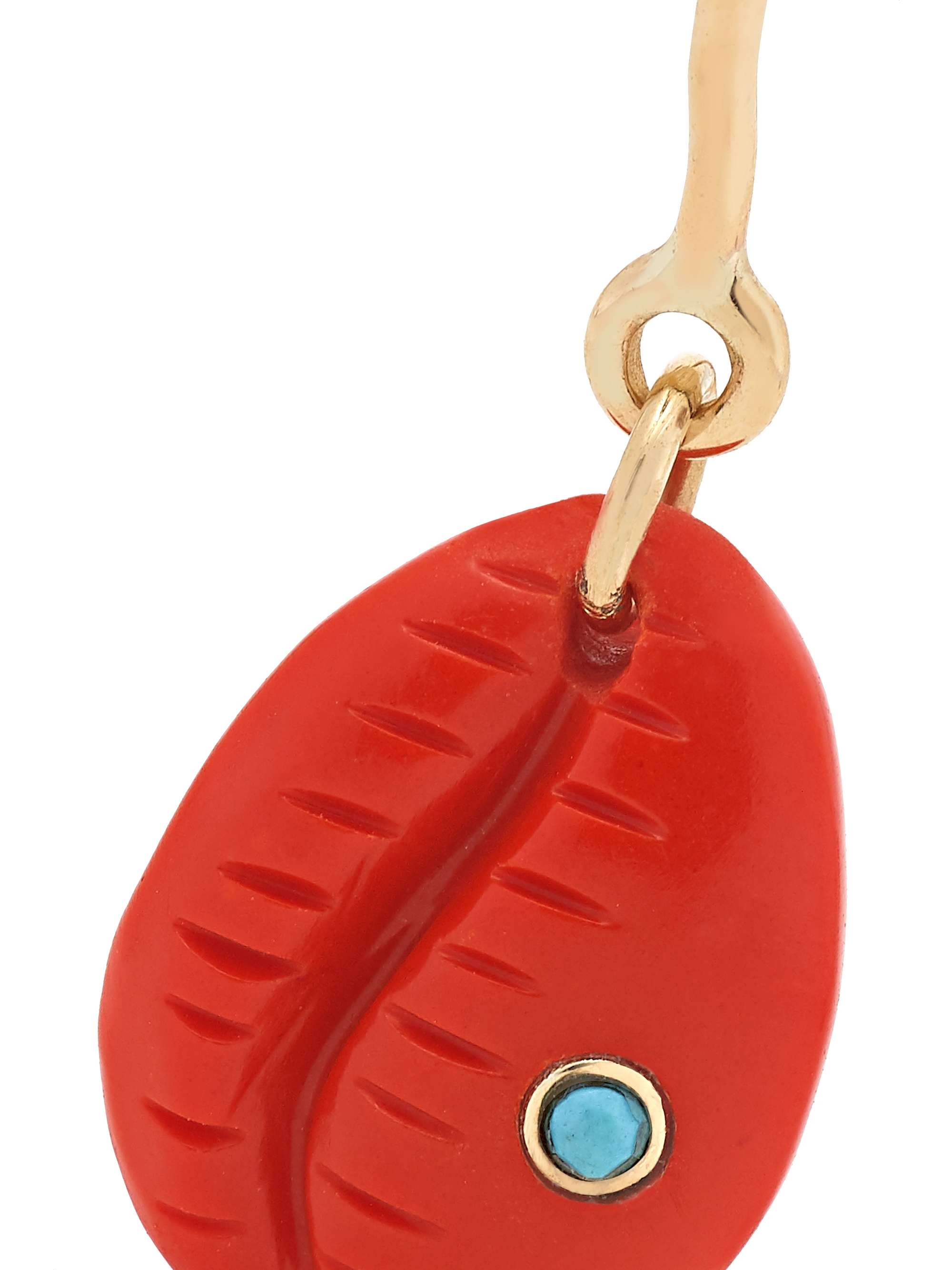 PASCALE MONVOISIN Cauri N°2 9-karat gold resin and turquoise earring