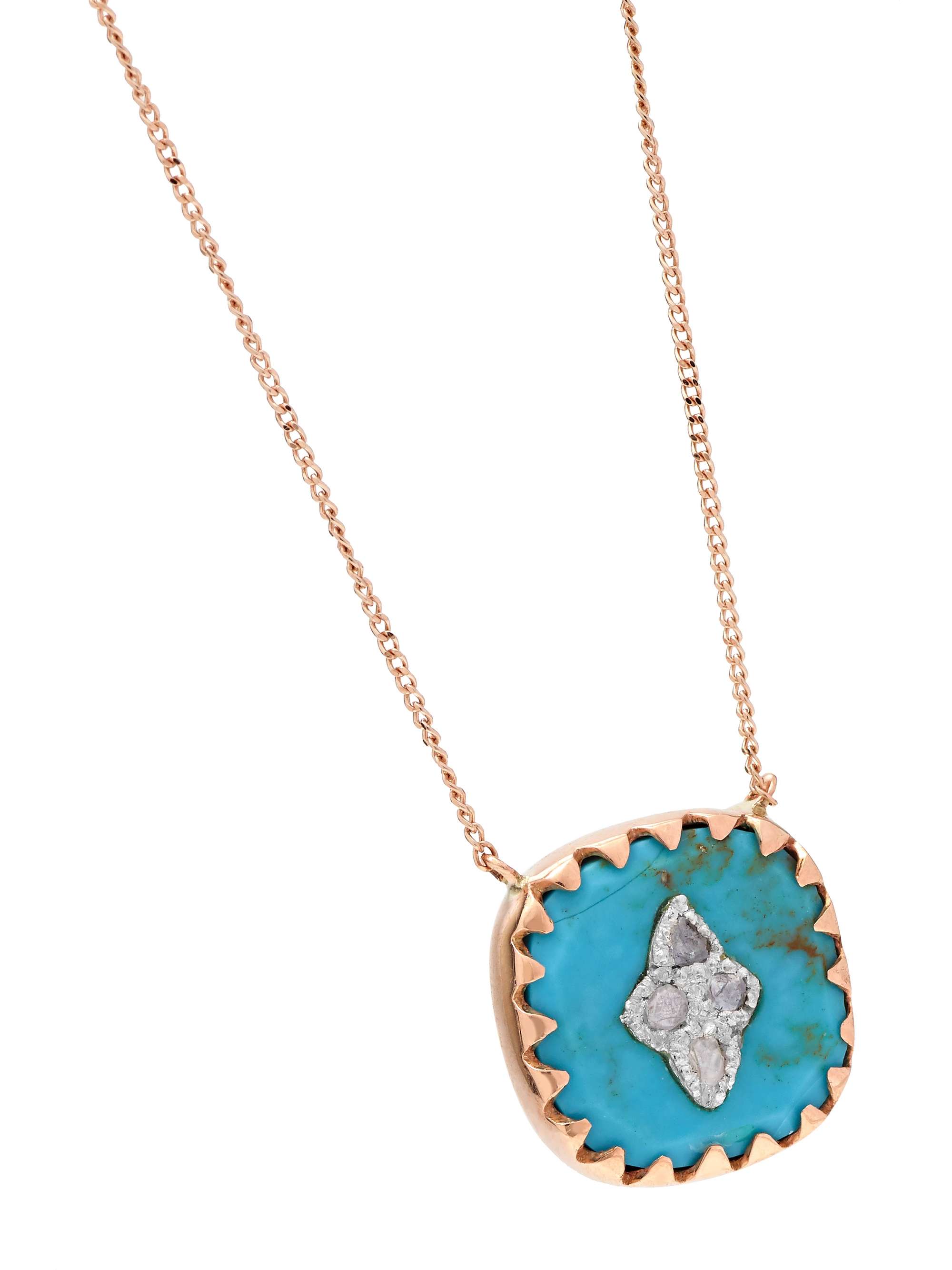 PASCALE MONVOISIN Pierrot N°2 9-karat rose gold, turquoise and diamond necklace