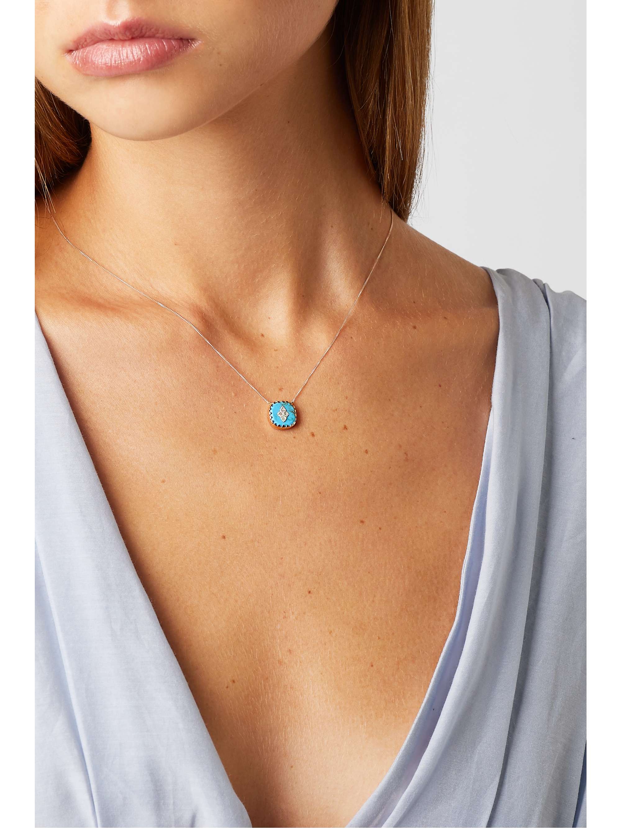 PASCALE MONVOISIN Pierrot N°2 9-karat rose gold, turquoise and diamond necklace