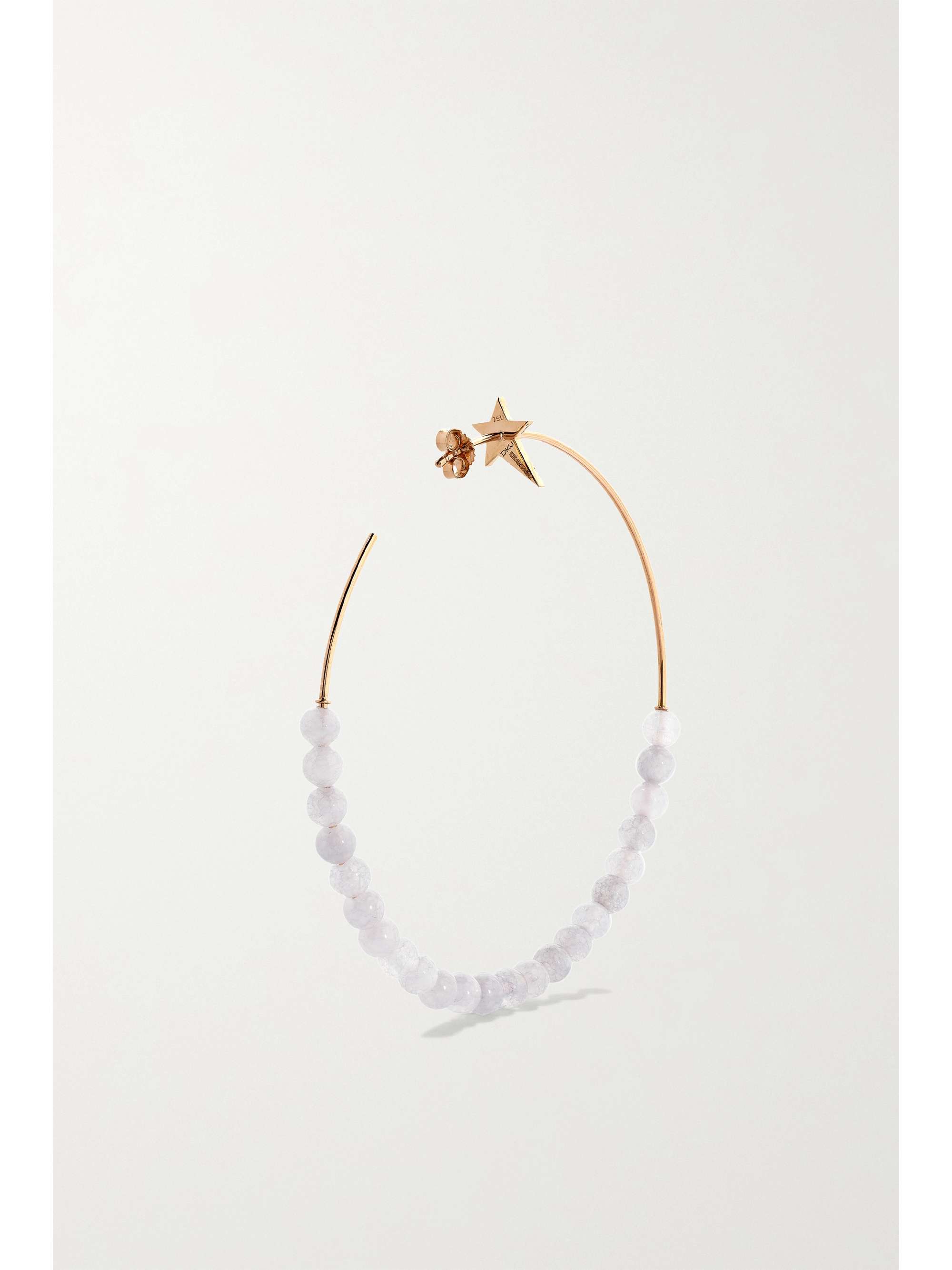 DIANE KORDAS 18-karat rose gold, malachite and diamond hoop earrings
