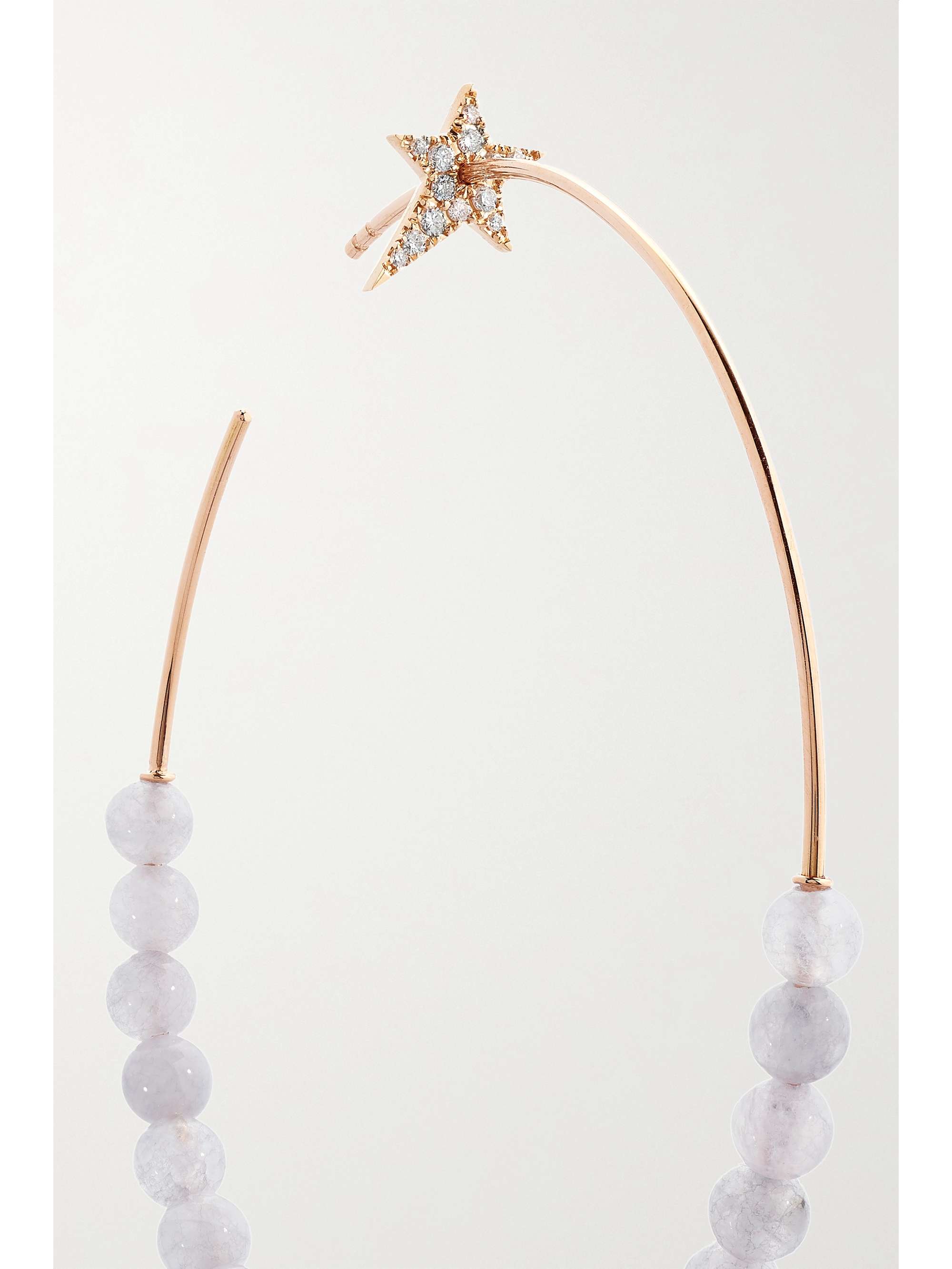 DIANE KORDAS 18-karat rose gold, malachite and diamond hoop earrings