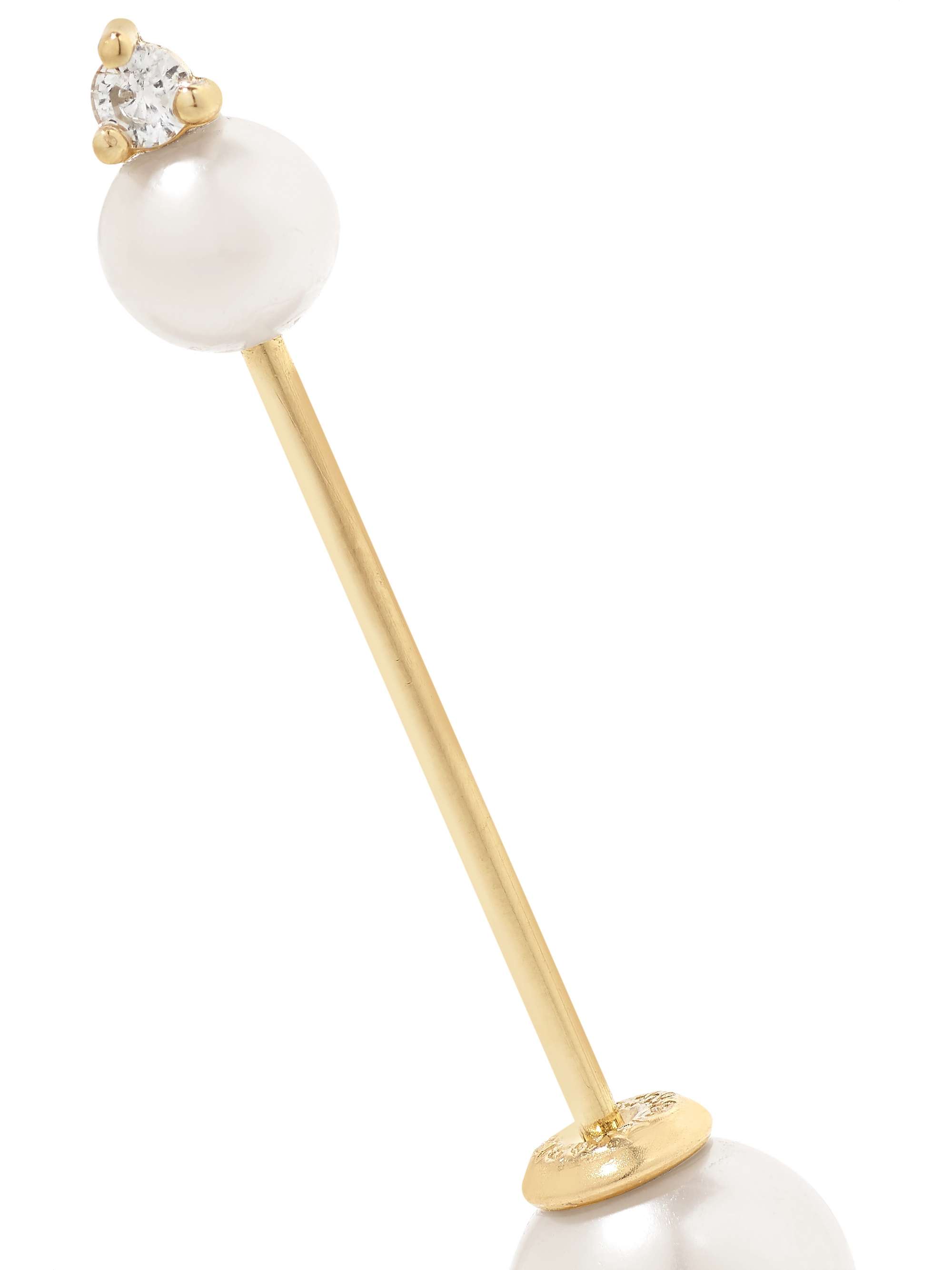 MIZUKI 14-karat gold, pearl and diamond earring