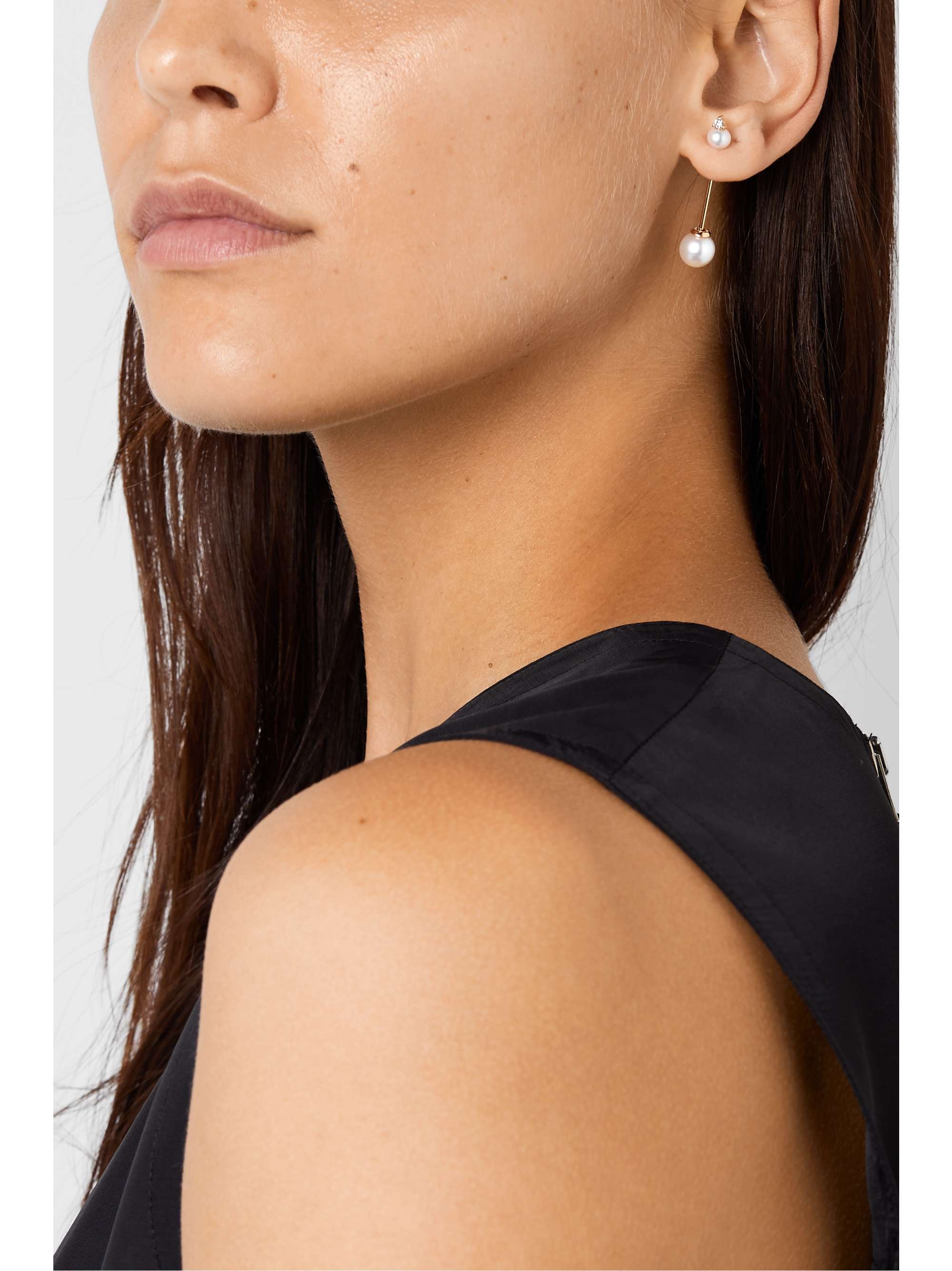 MIZUKI 14-karat gold, pearl and diamond earring