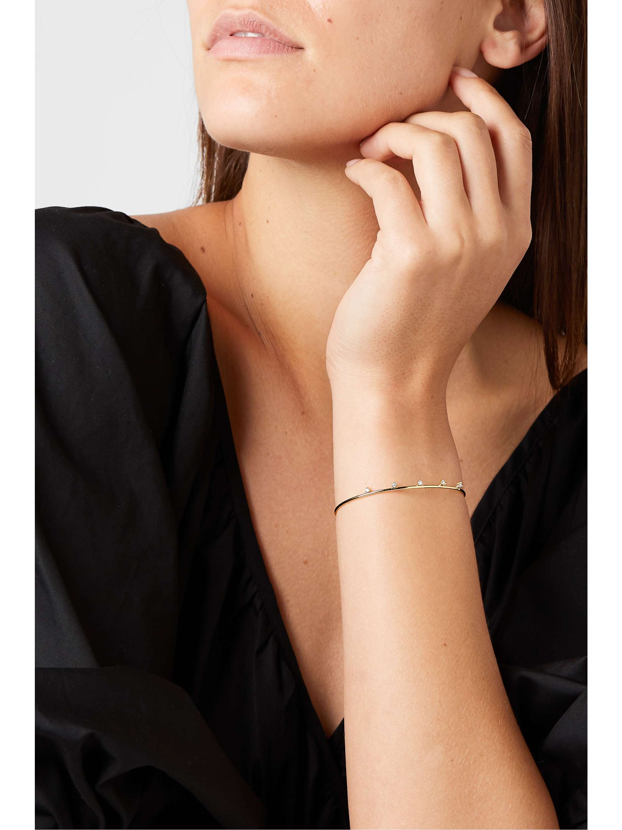 MIZUKI 14-karat gold diamond cuff