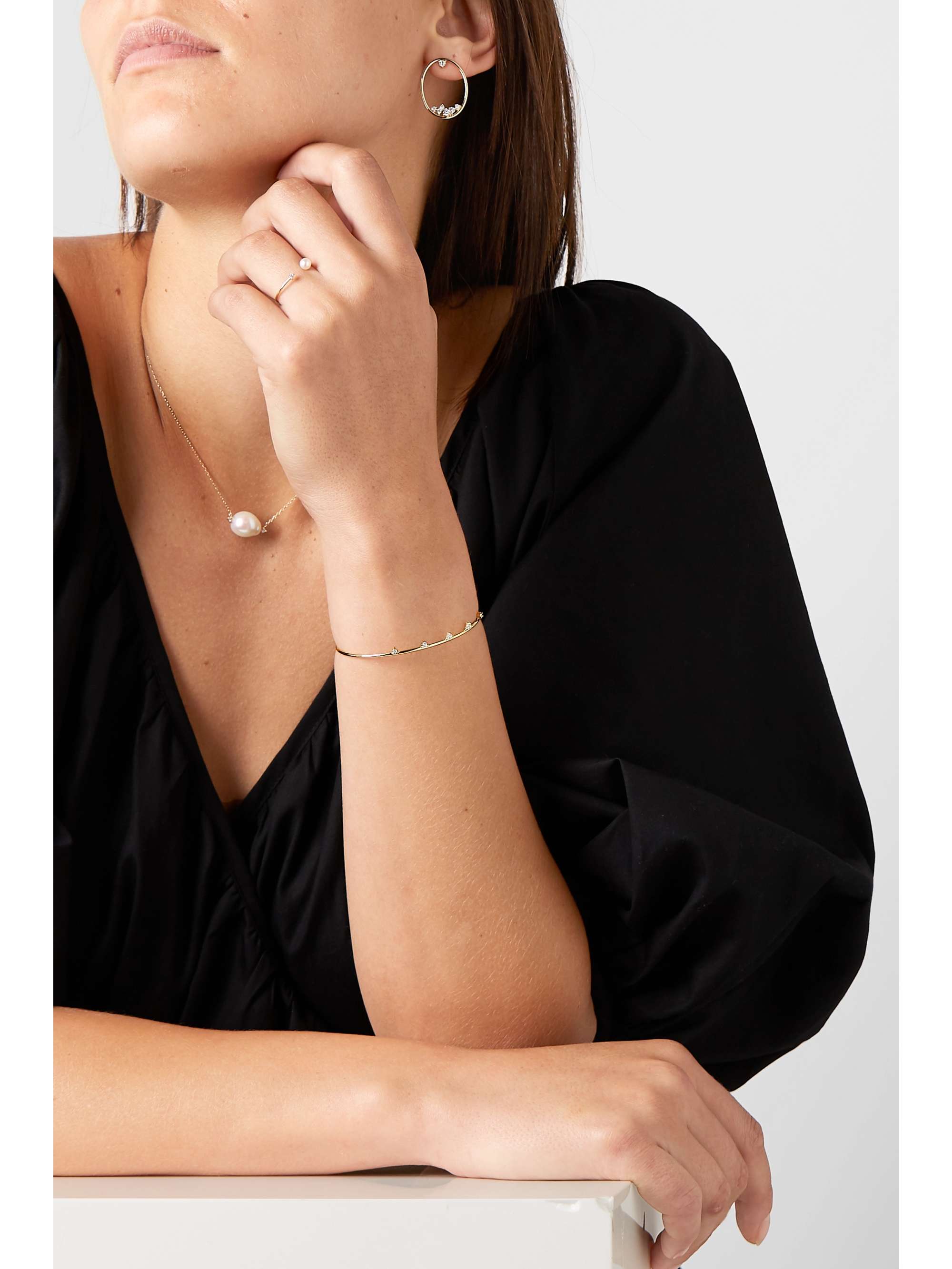 MIZUKI 14-karat gold diamond cuff