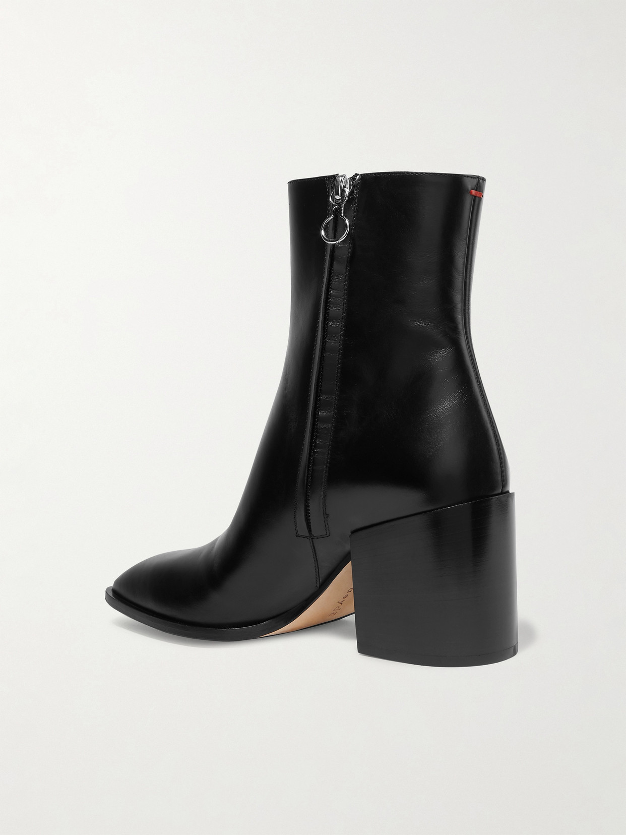 Aeyde Black Leandra 75 Leather Ankle Boots In Black