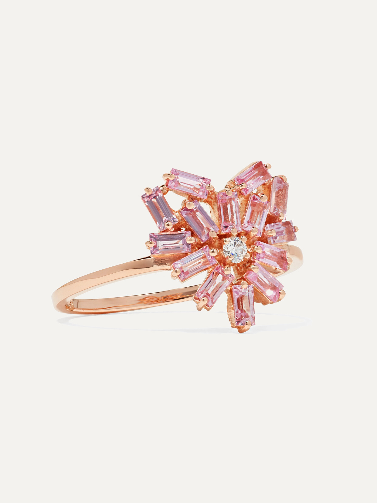 Suzanne Kalan 18-karat Rose Gold, Sapphire And Diamond Ring - 6 1/2