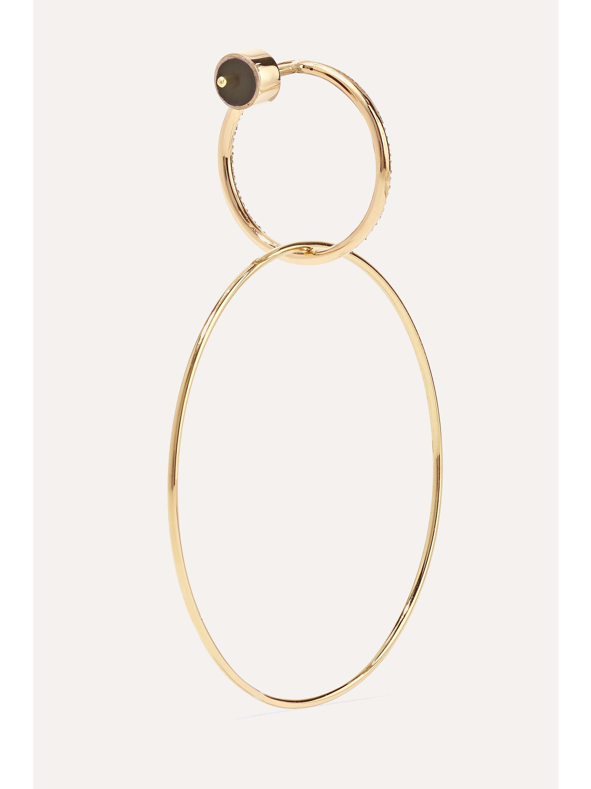 ILEANA MAKRI Boucles d'oreilles en or 18 carats (750/1000) et diamants Double Slim Medium
