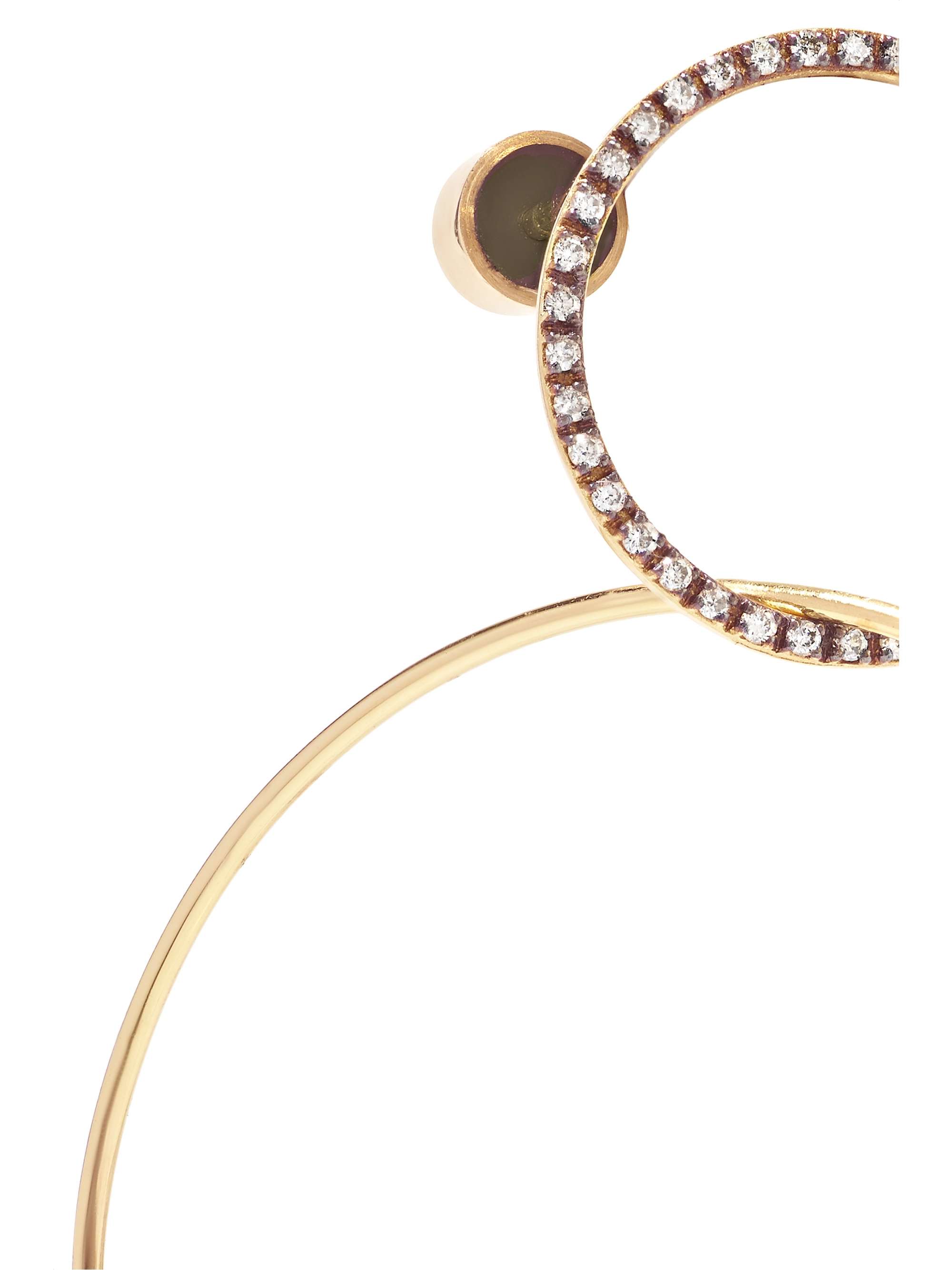 ILEANA MAKRI Boucles d'oreilles en or 18 carats (750/1000) et diamants Double Slim Medium