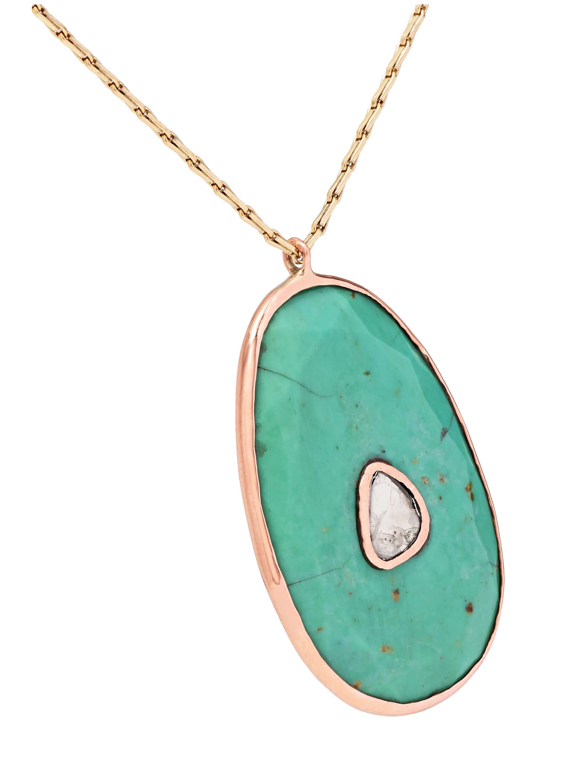 PASCALE MONVOISIN Simone 9-karat yellow and rose gold, turquoise and diamond necklace