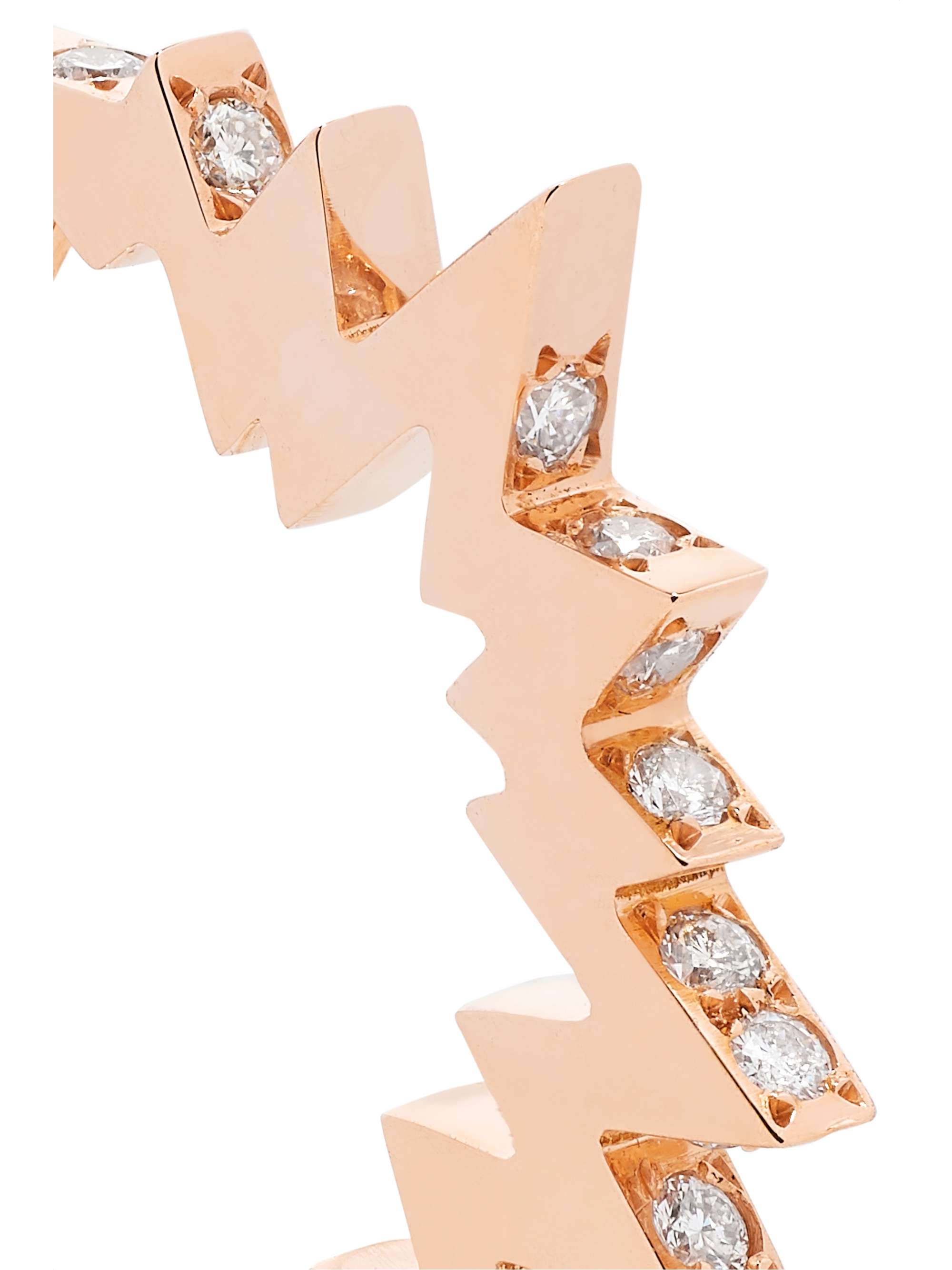 DIANE KORDAS Boucle d'oreille unique en or rose 18 carats (750/1000) et diamants Pop Art